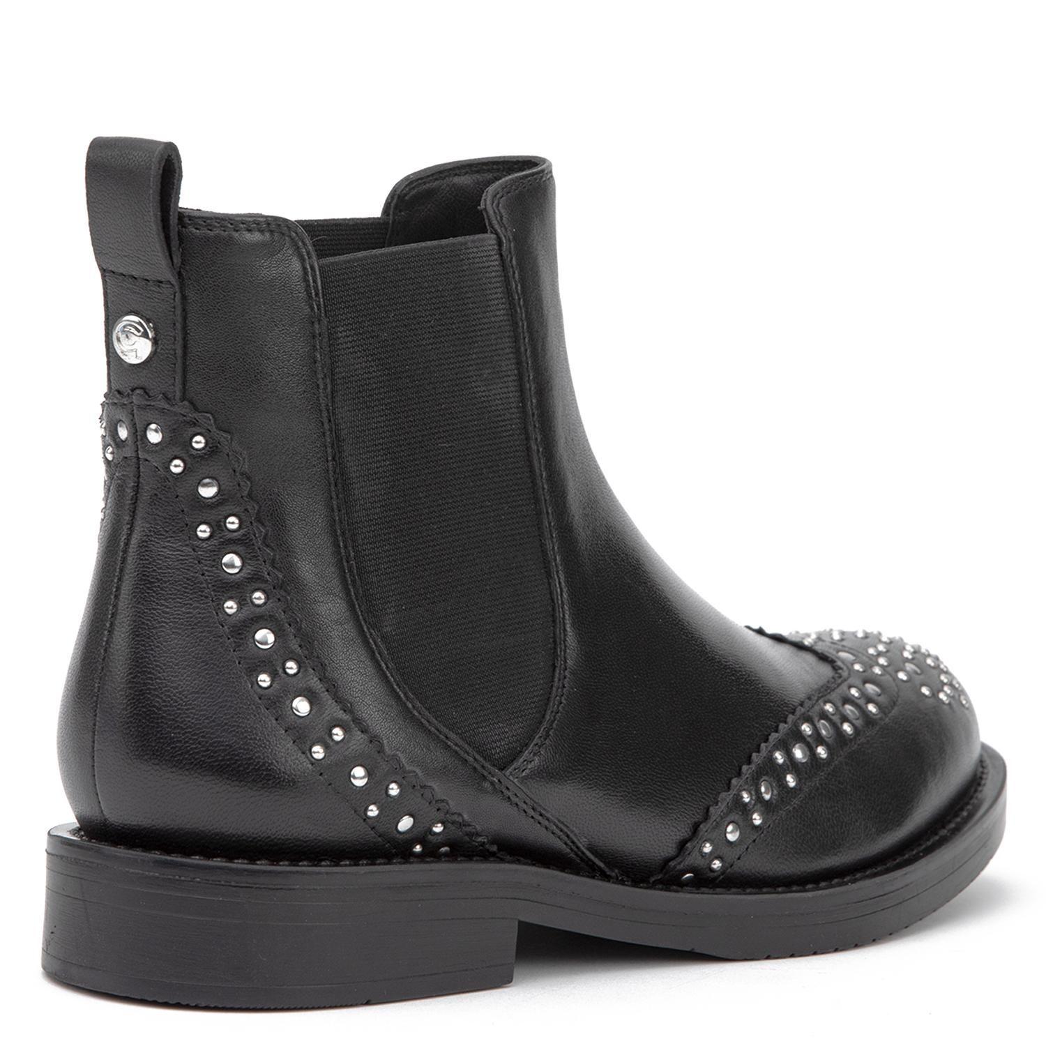 Botin de cuero mujer Gacel negro Zoey-4