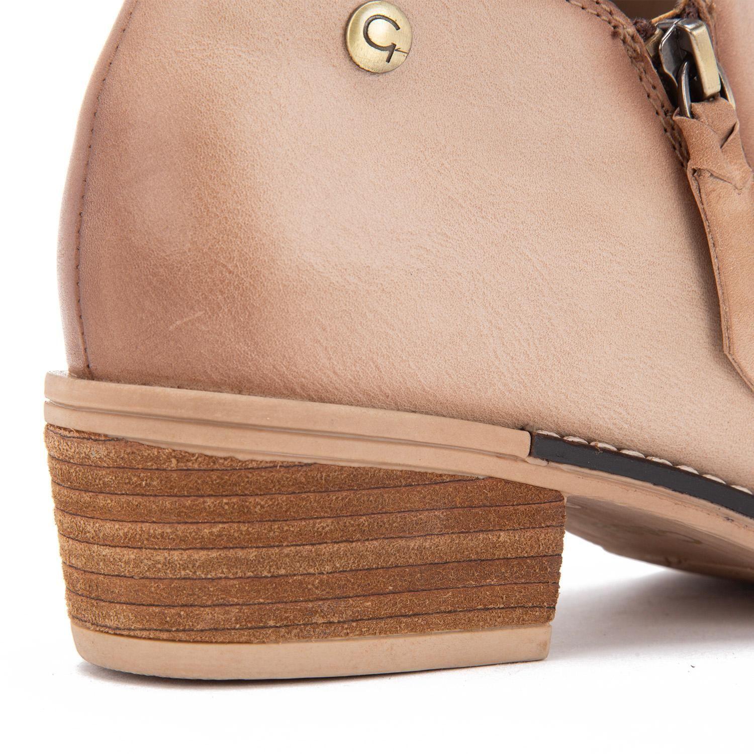 Botin de cuero mujer Gacel arena Gina 0659916-2