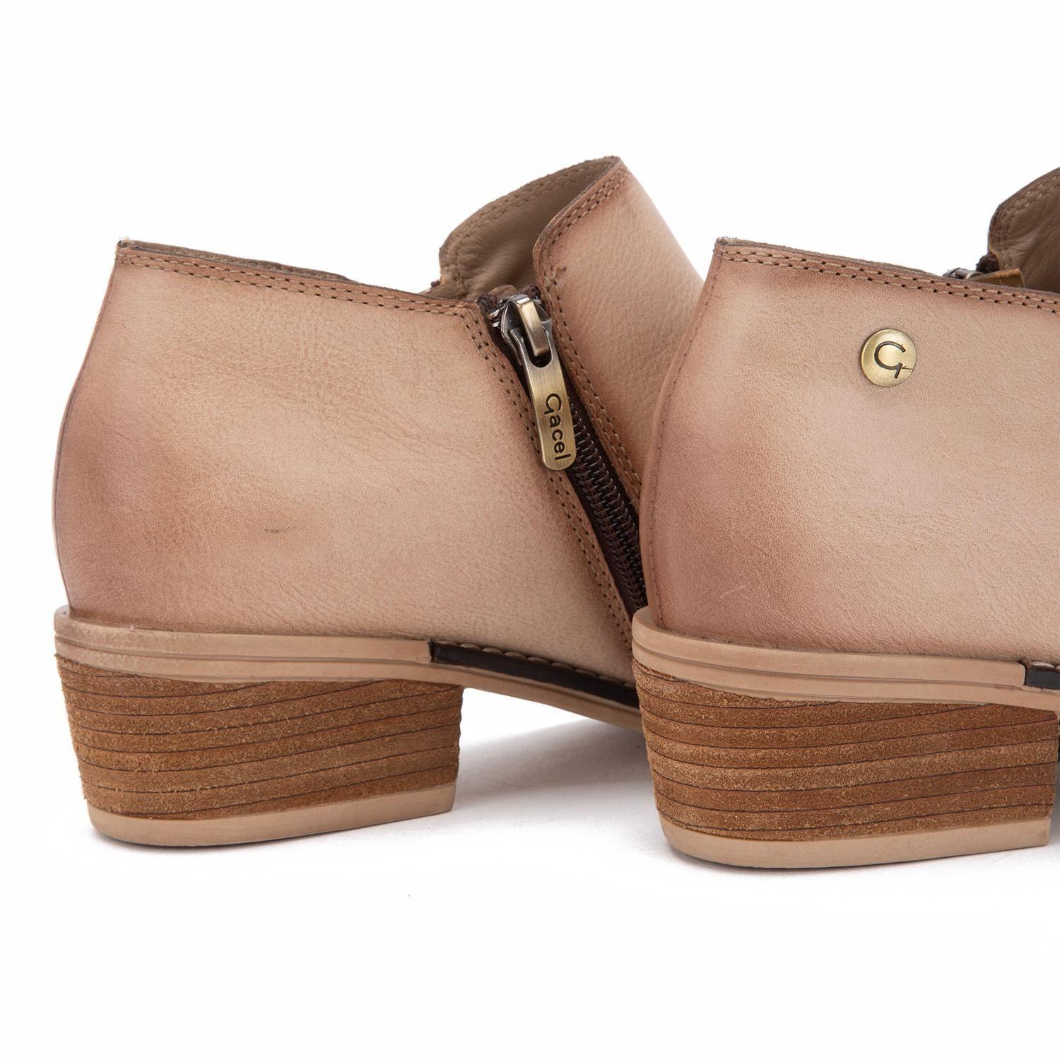 Botin de cuero mujer Gacel arena Gina 0659916-3