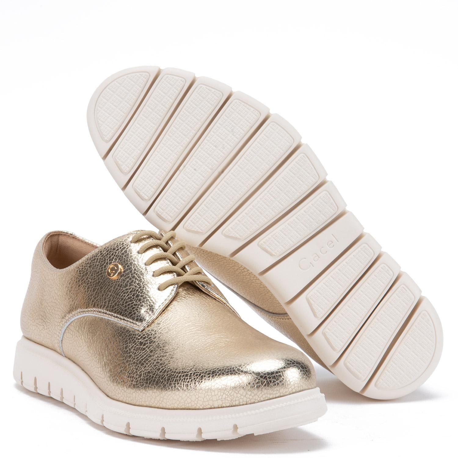 Zapato de cuero mujer Gacel dorado Itati-3