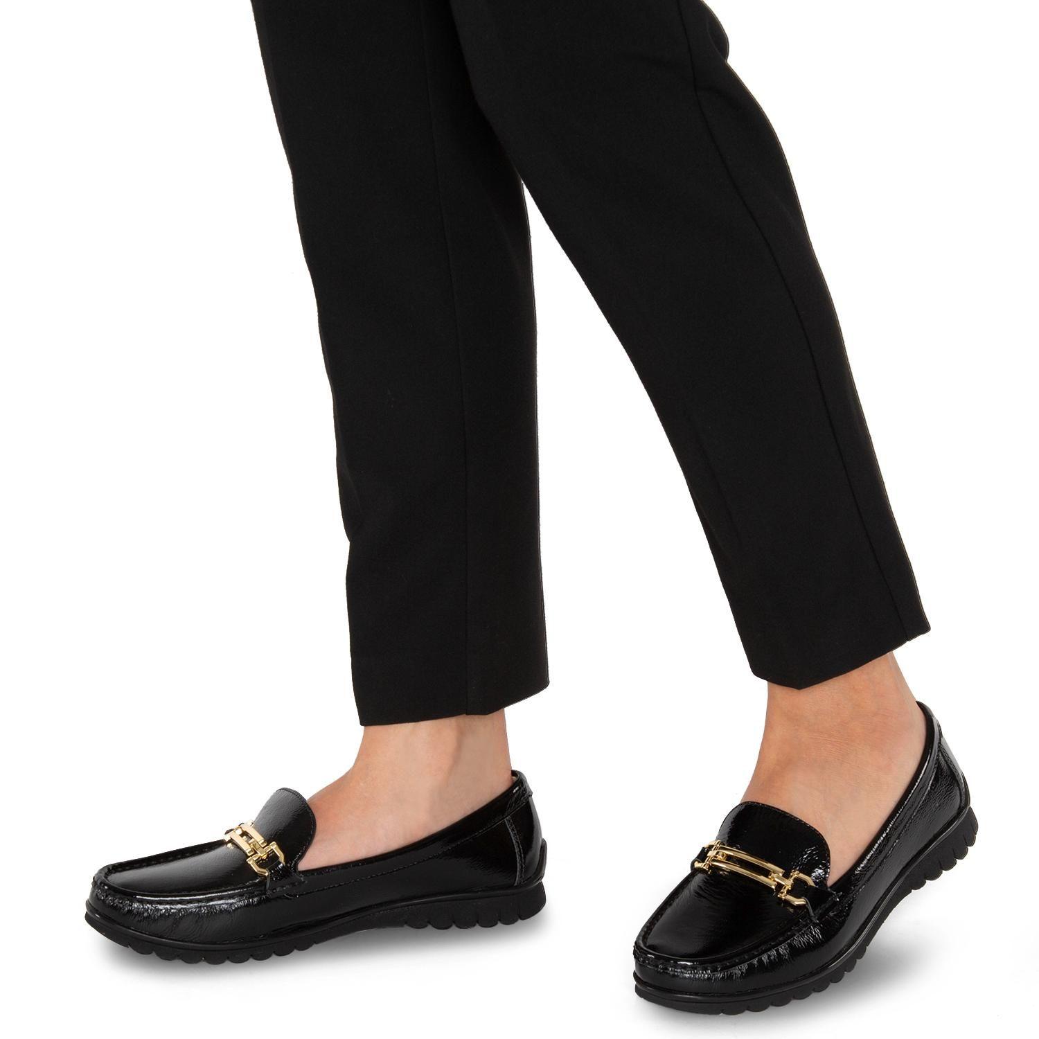 Mocasin de cuero mujer Gacel negro Trini 0660191-1