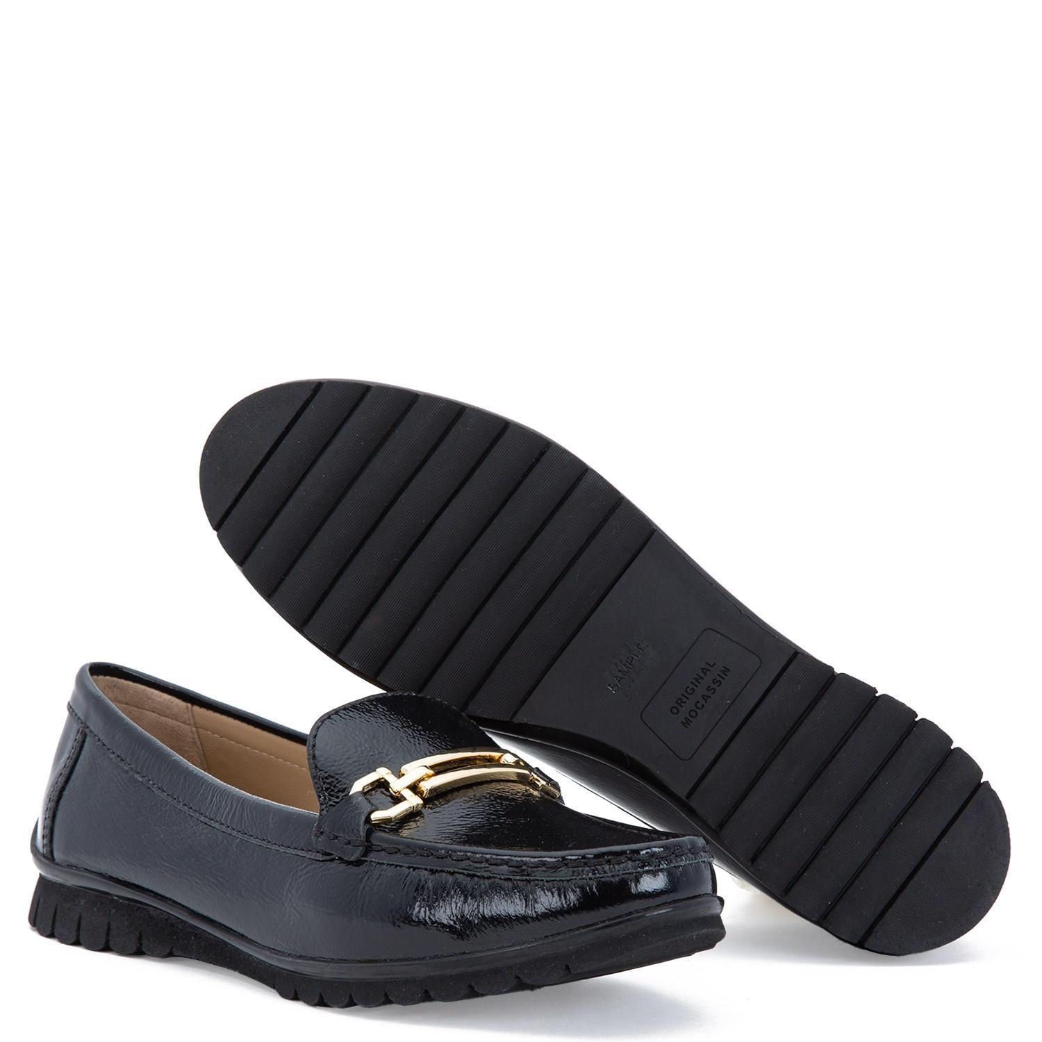 Mocasin de cuero mujer Gacel negro Trini 0660191-2