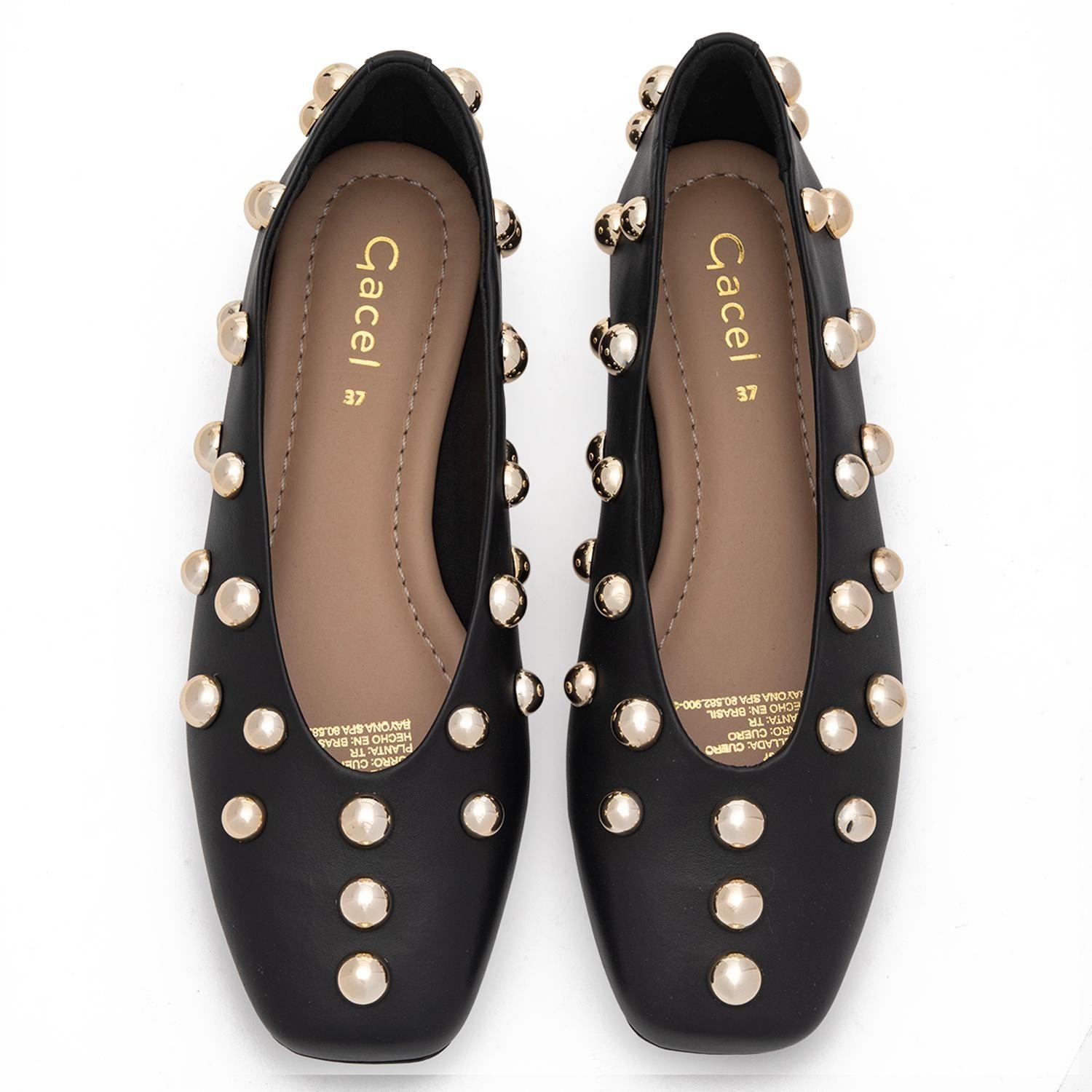 Ballerina de cuero mujer Gacel negro Abi-3