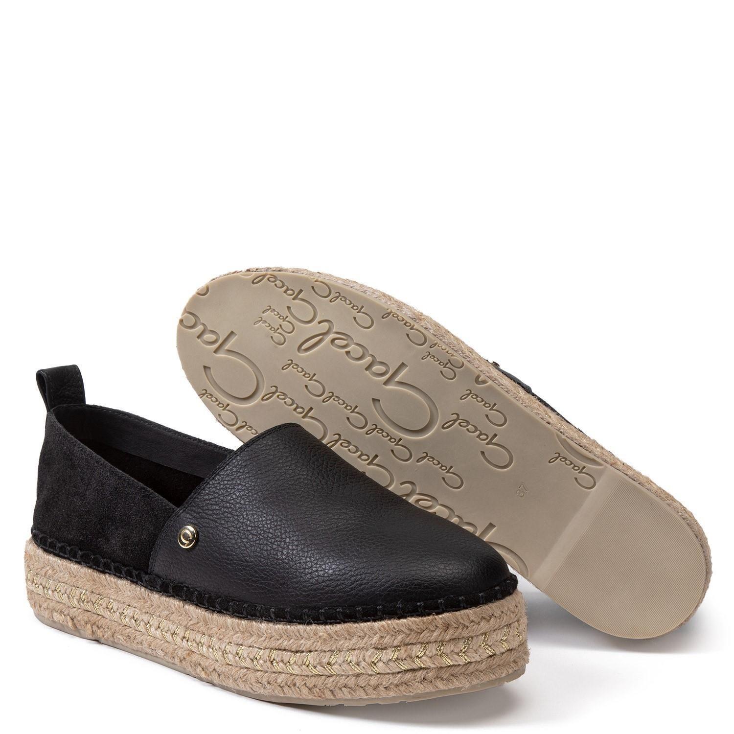 Alpargata de cuero mujer Gacel Negro Maira 0659022-3
