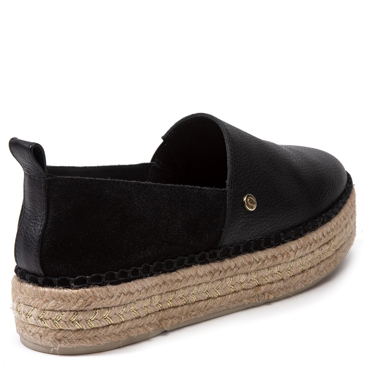 Alpargata de cuero mujer Gacel Negro Maira 0659022-4