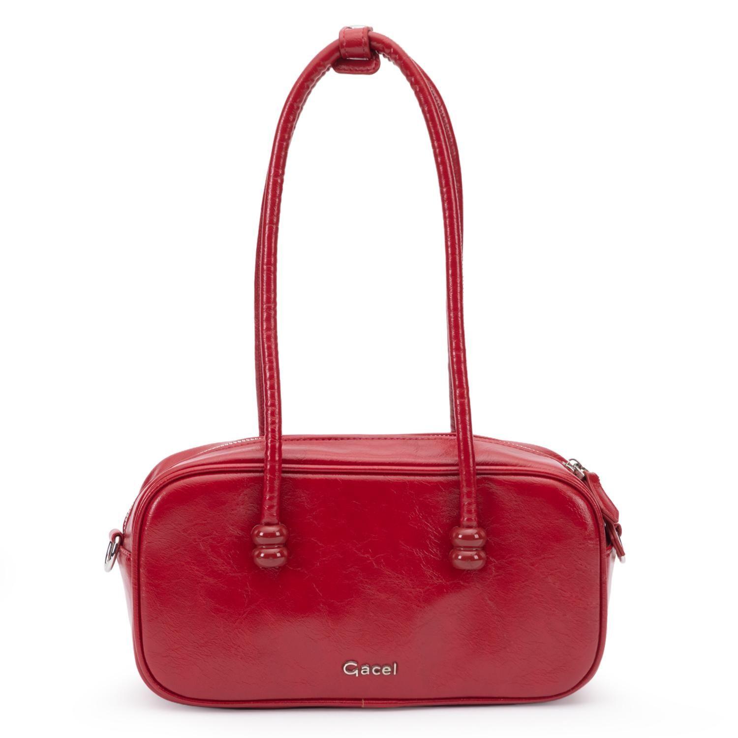 Cartera mujer Gacel rojo dos asas mediana-0