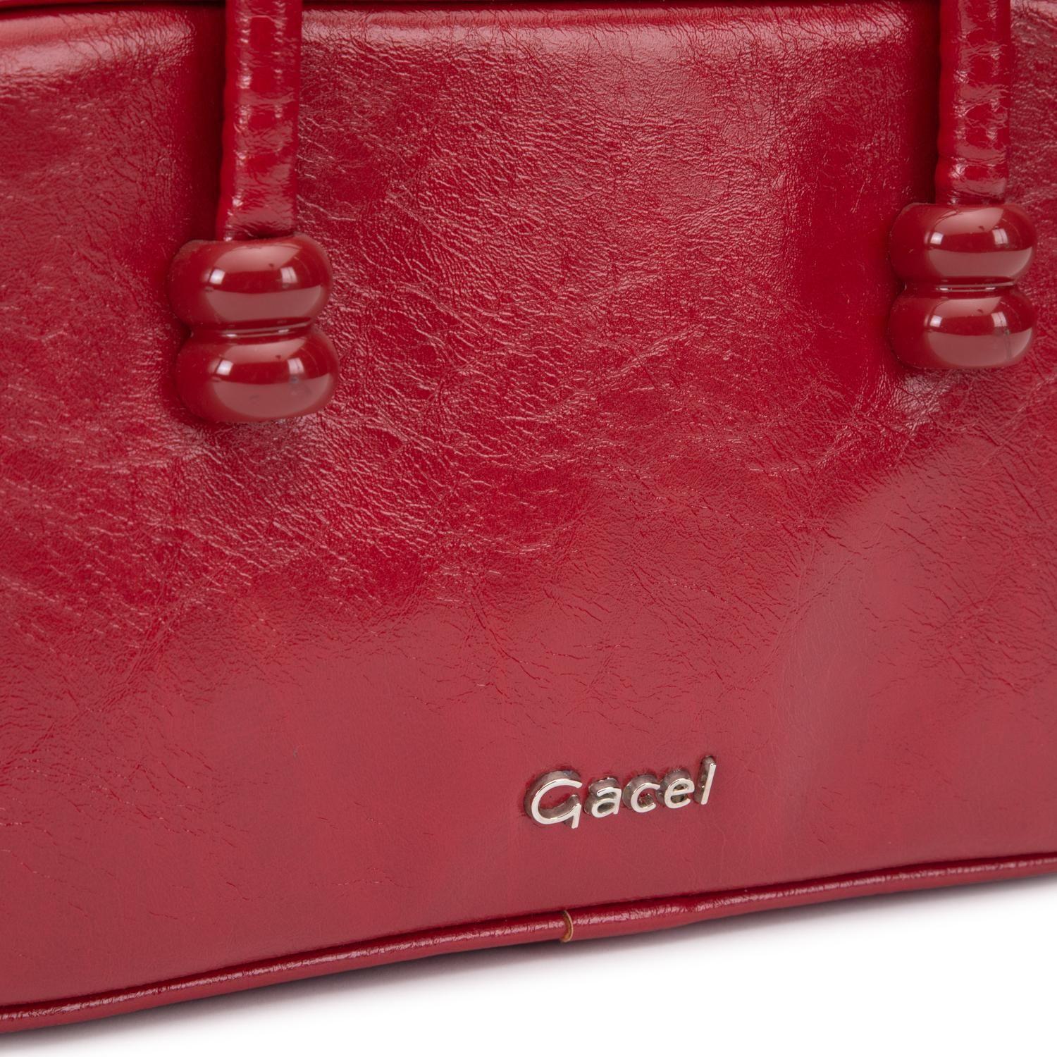Cartera mujer Gacel rojo dos asas mediana-6