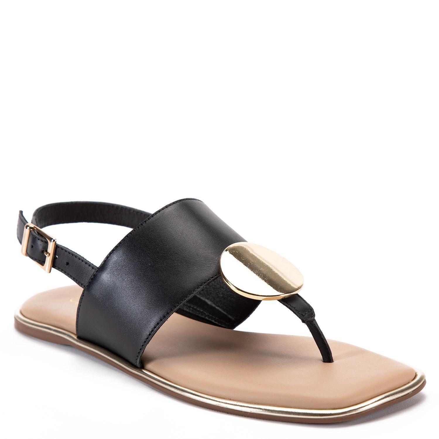 Sandalia de cuero mujer Gacel Negro Odeth 0659670-2