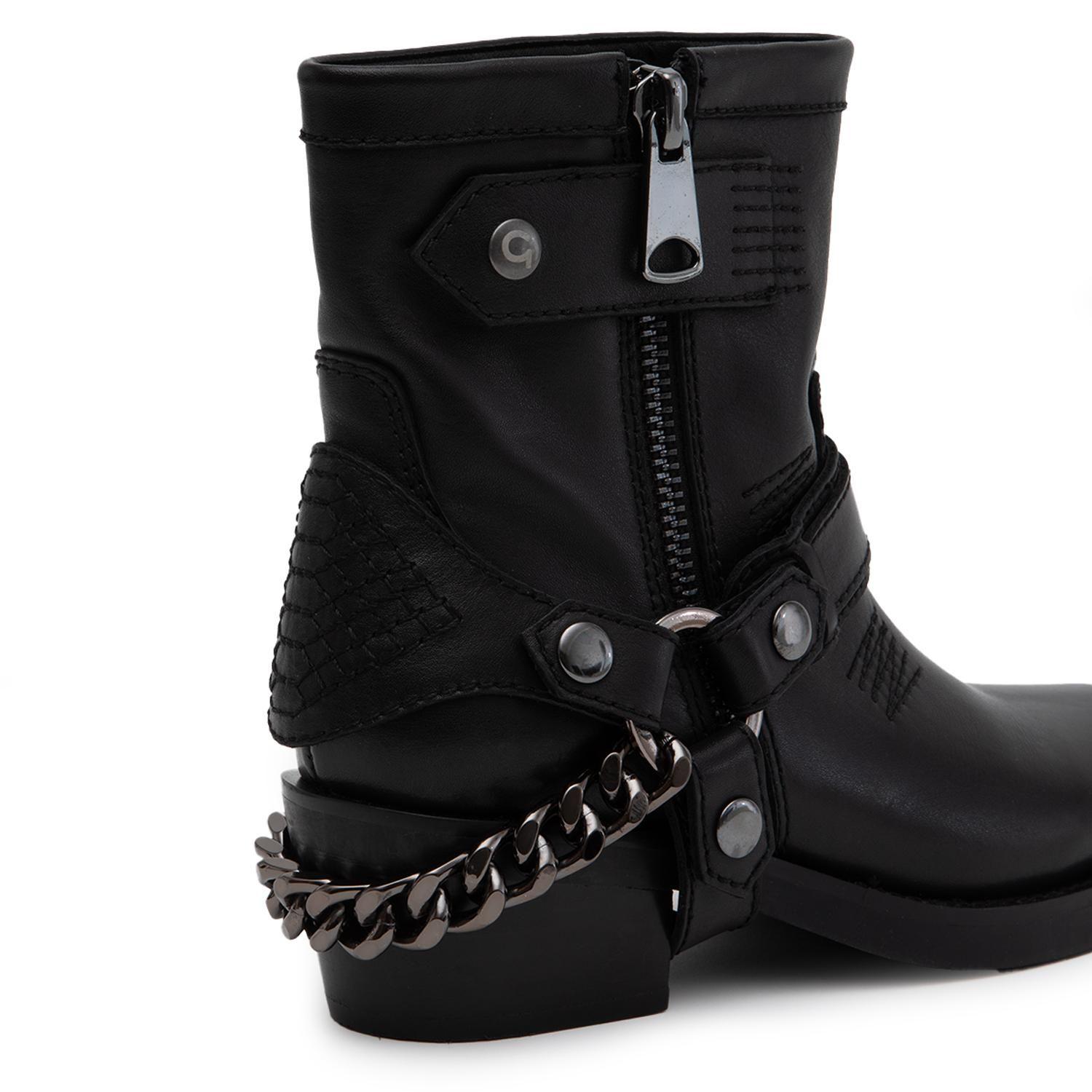 Botin de cuero mujer Gacel negro Macy-3