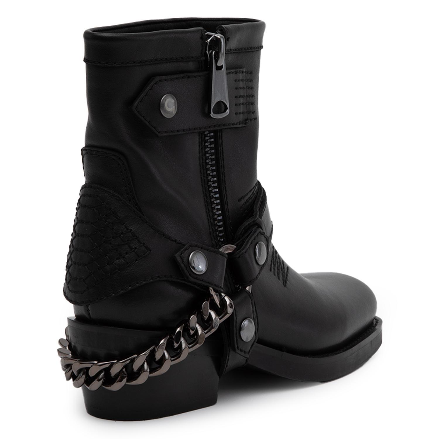 Botin de cuero mujer Gacel negro Macy-4