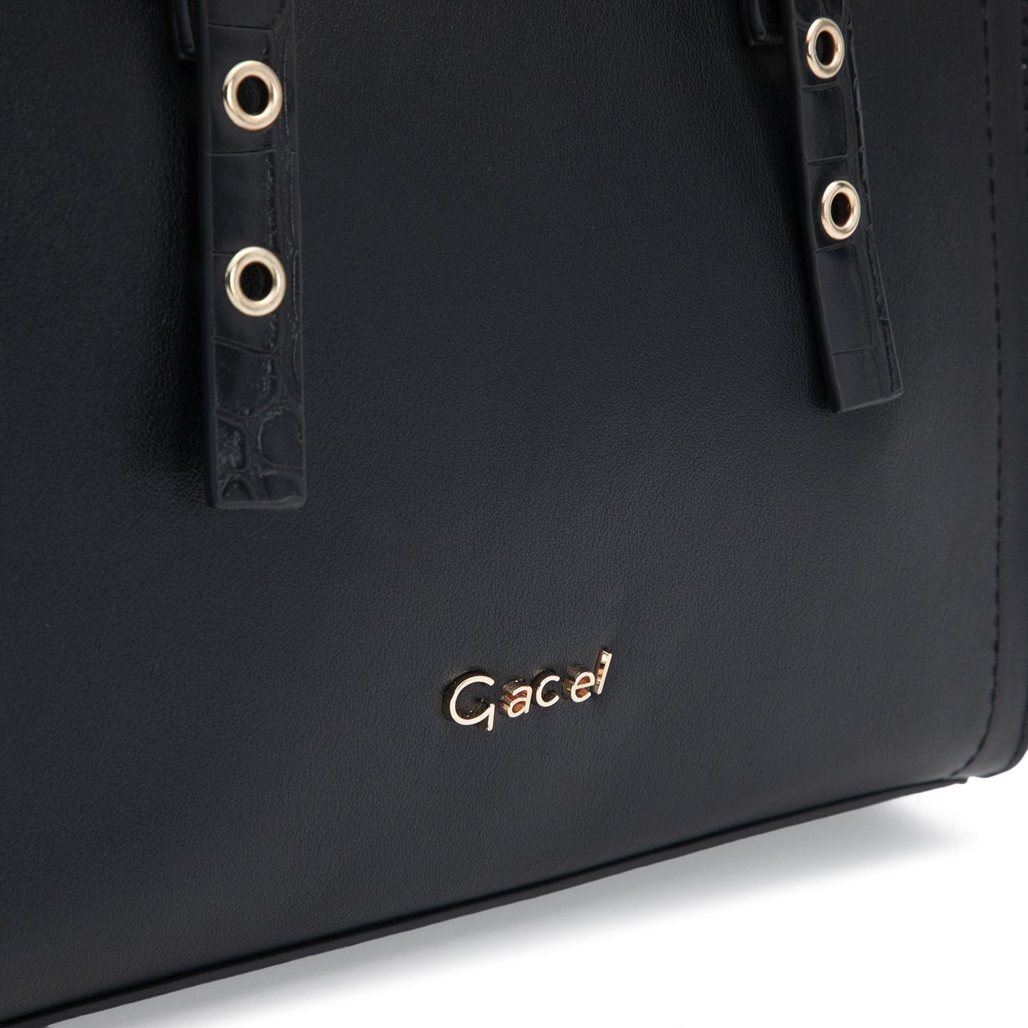 Cartera mujer Gacel negro dos asas pequeña-6