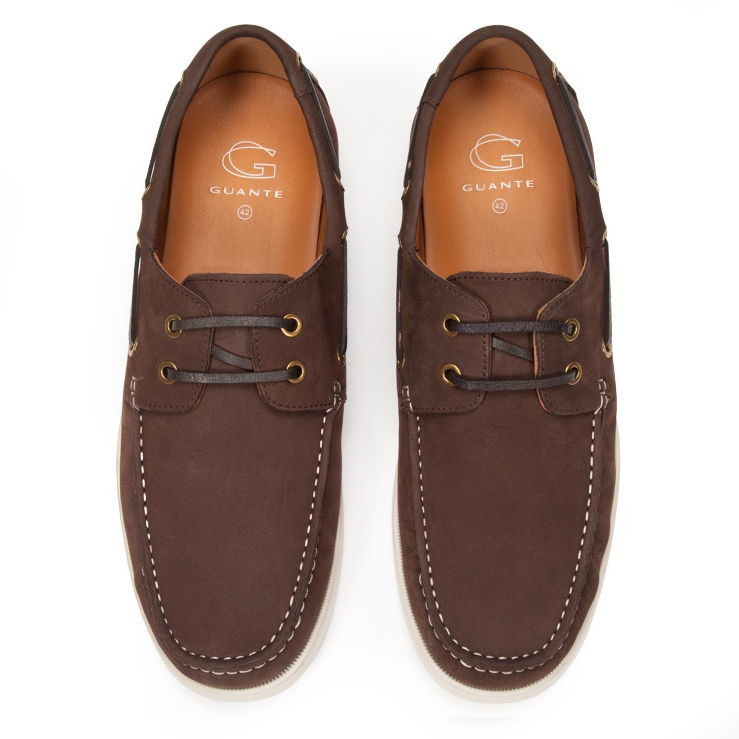 Mocasin de cuero hombre Guante chocolate Llanes-2