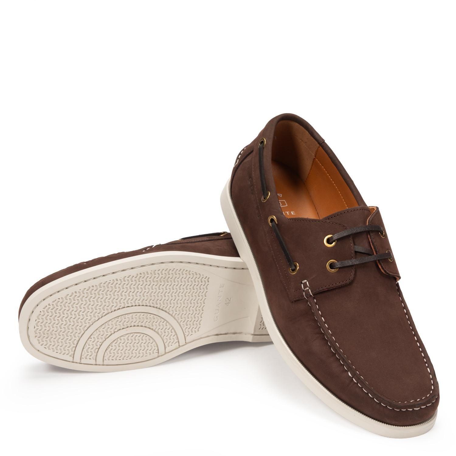Mocasin de cuero hombre Guante chocolate Llanes-4
