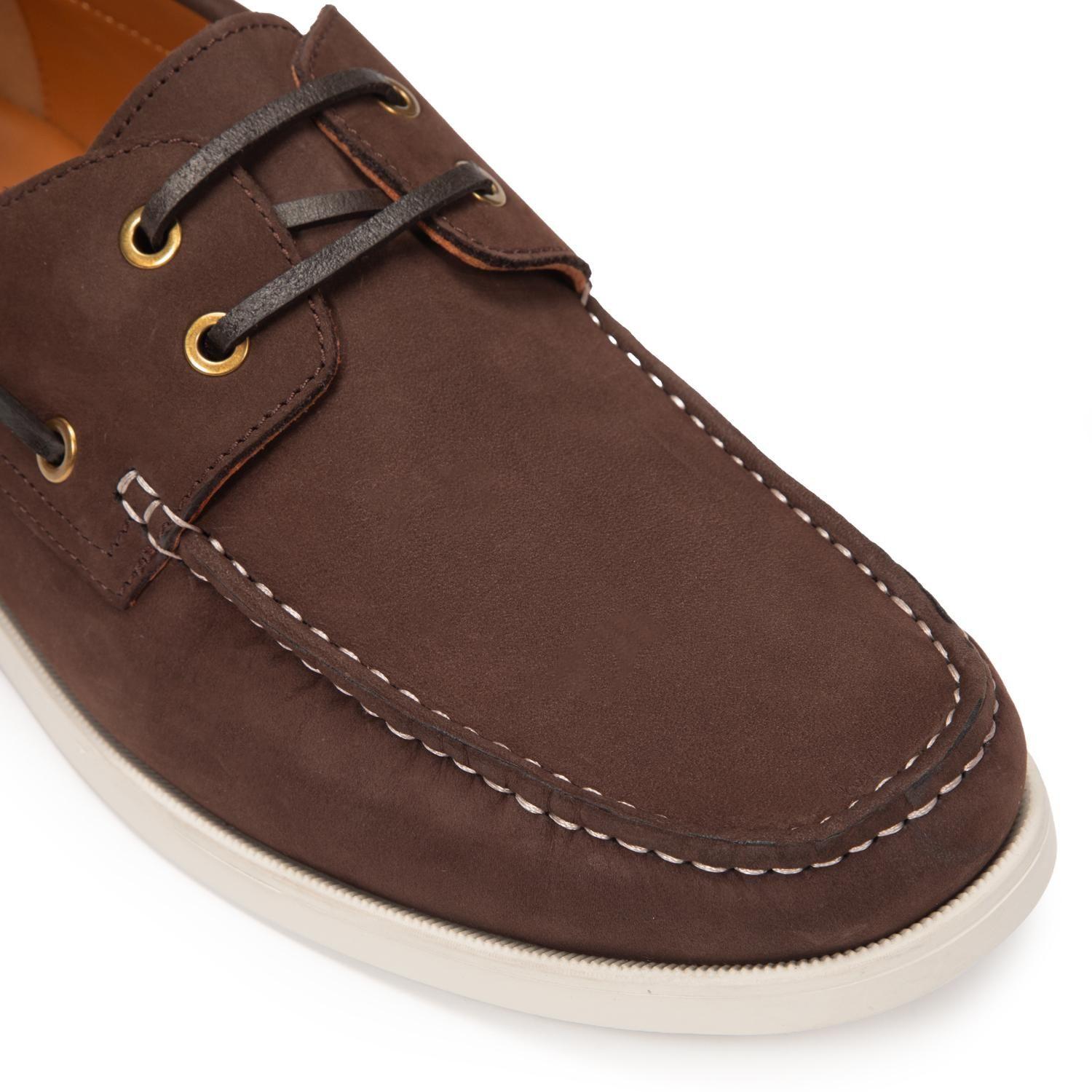 Mocasin de cuero hombre Guante chocolate Llanes-5