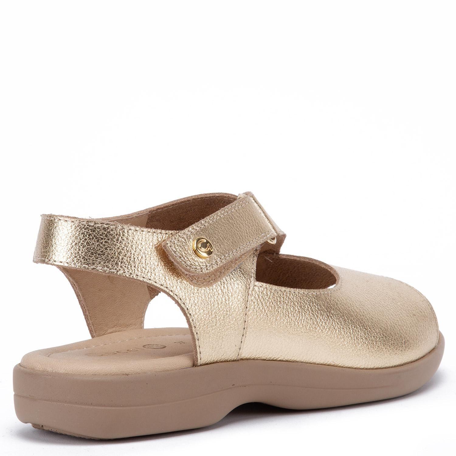 Sandalia de cuero mujer Gacel Dorado Arely-4