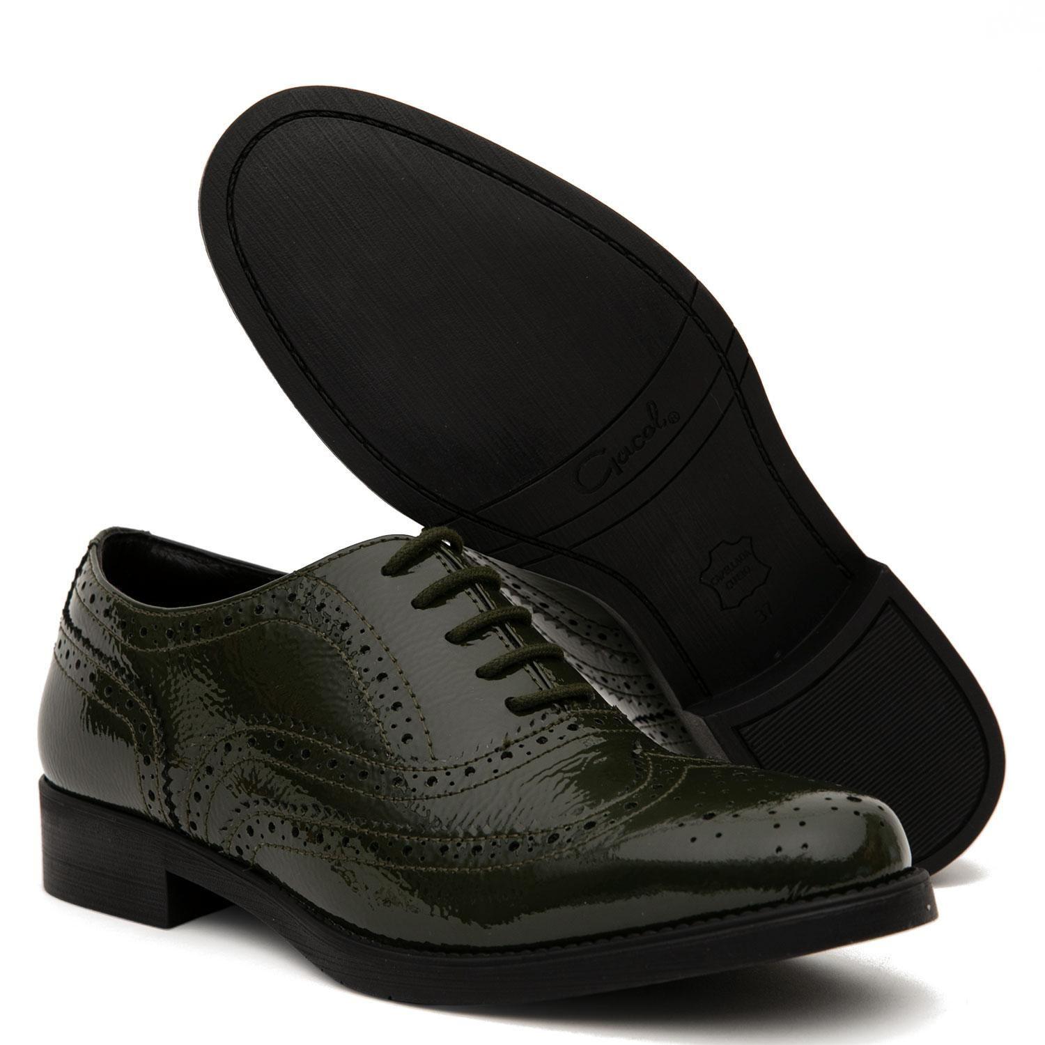 Zapato de cuero mujer Gacel verde Hortencia-2