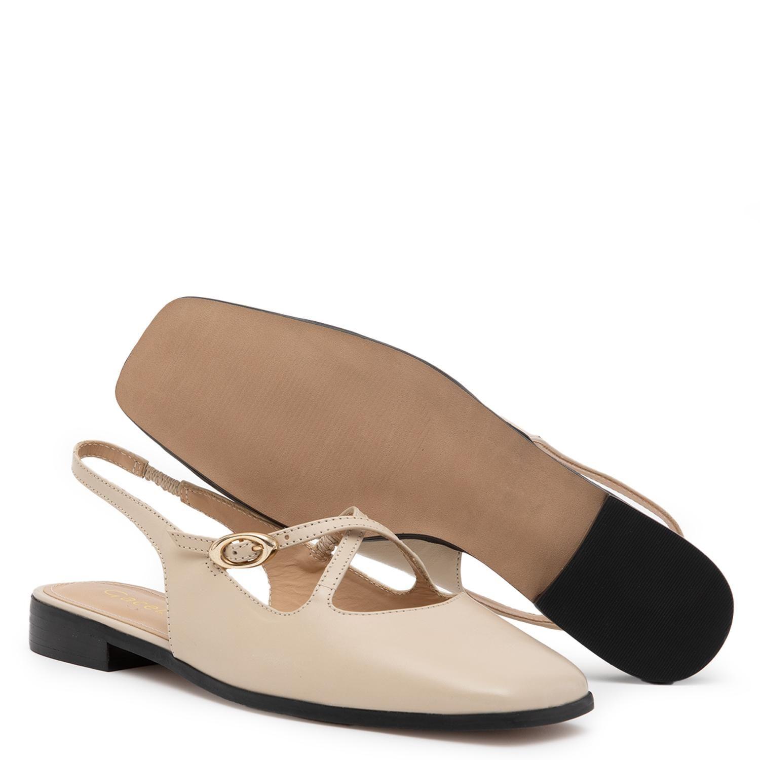 Zapato de cuero mujer Gacel off white Kika-3