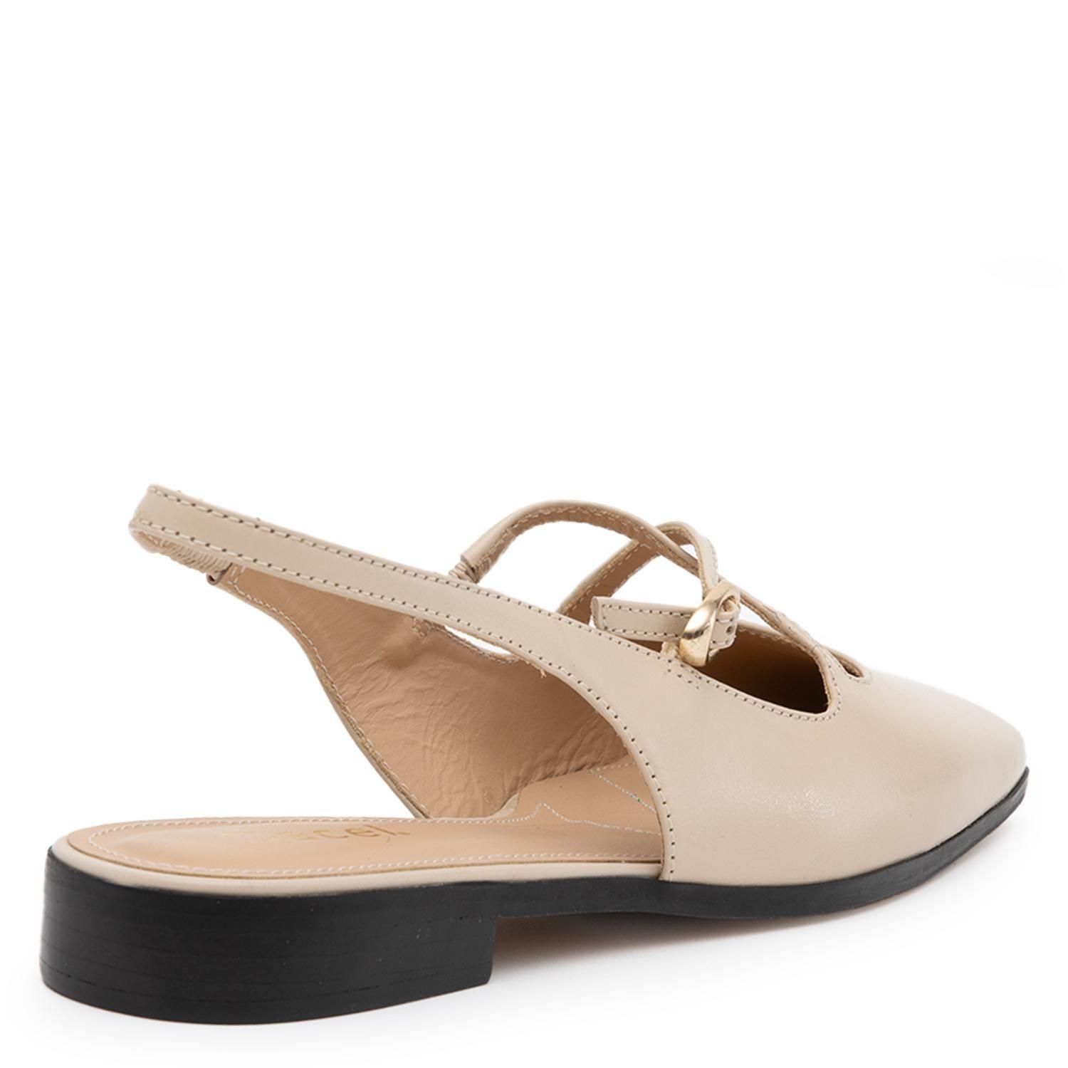 Zapato de cuero mujer Gacel off white Kika-4