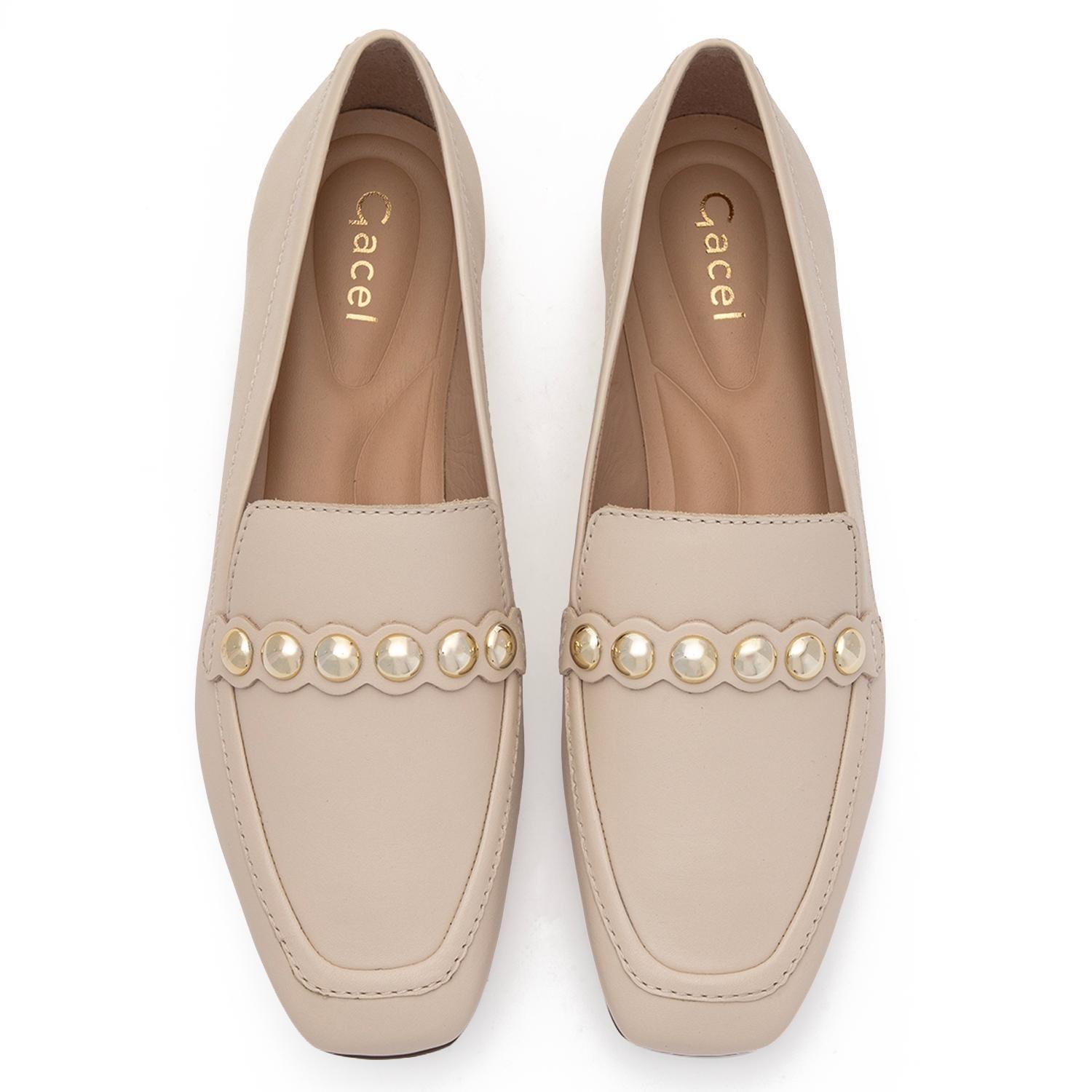 Mocasin de cuero mujer Gacel crudo Fiore-3