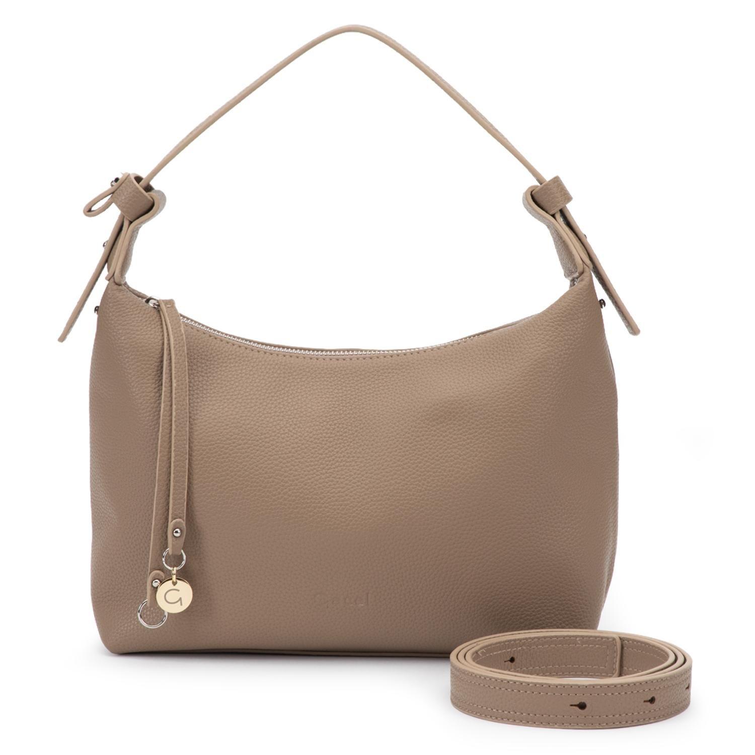 Cartera mujer Gacel taupe bandolera grande-0