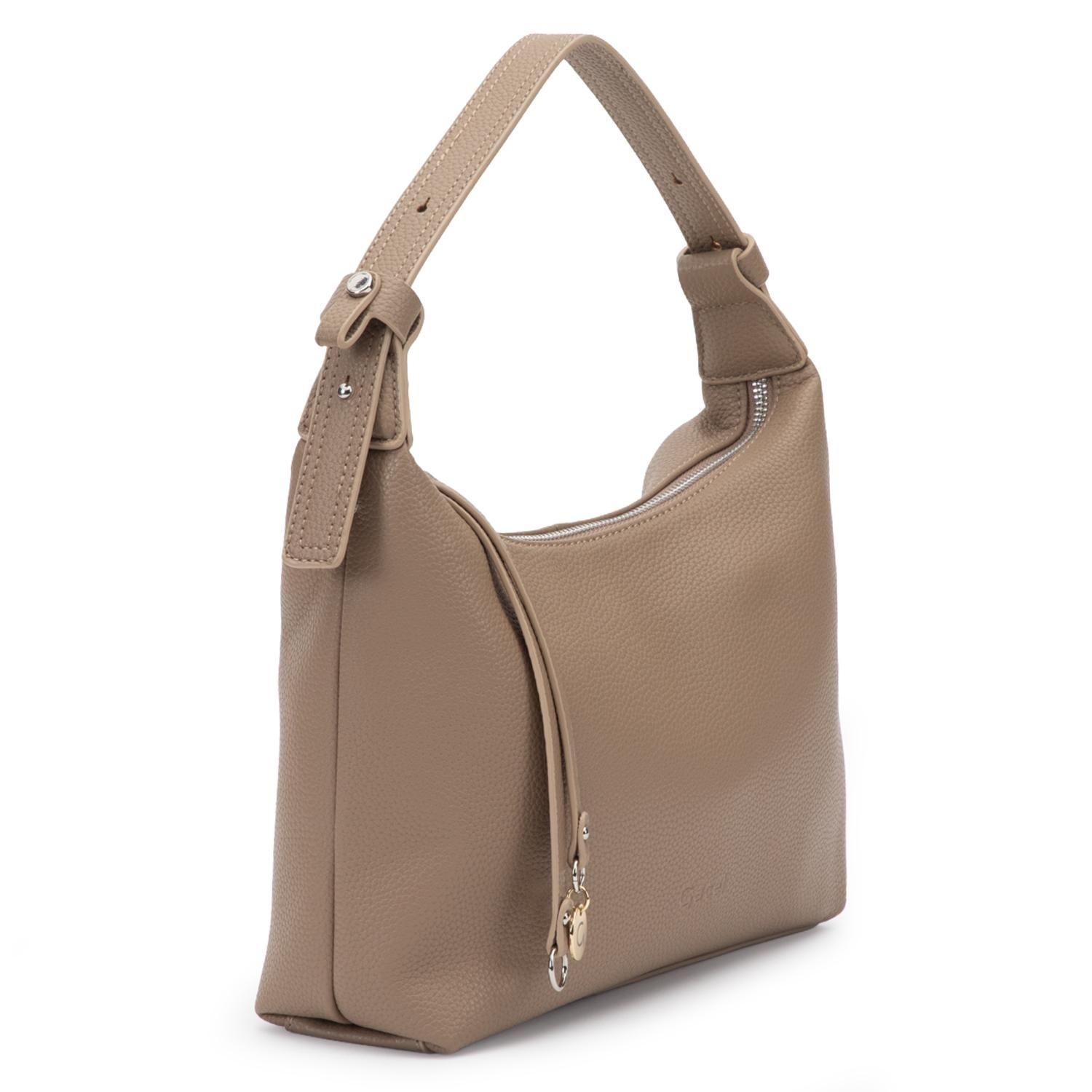 Cartera mujer Gacel taupe bandolera grande-3