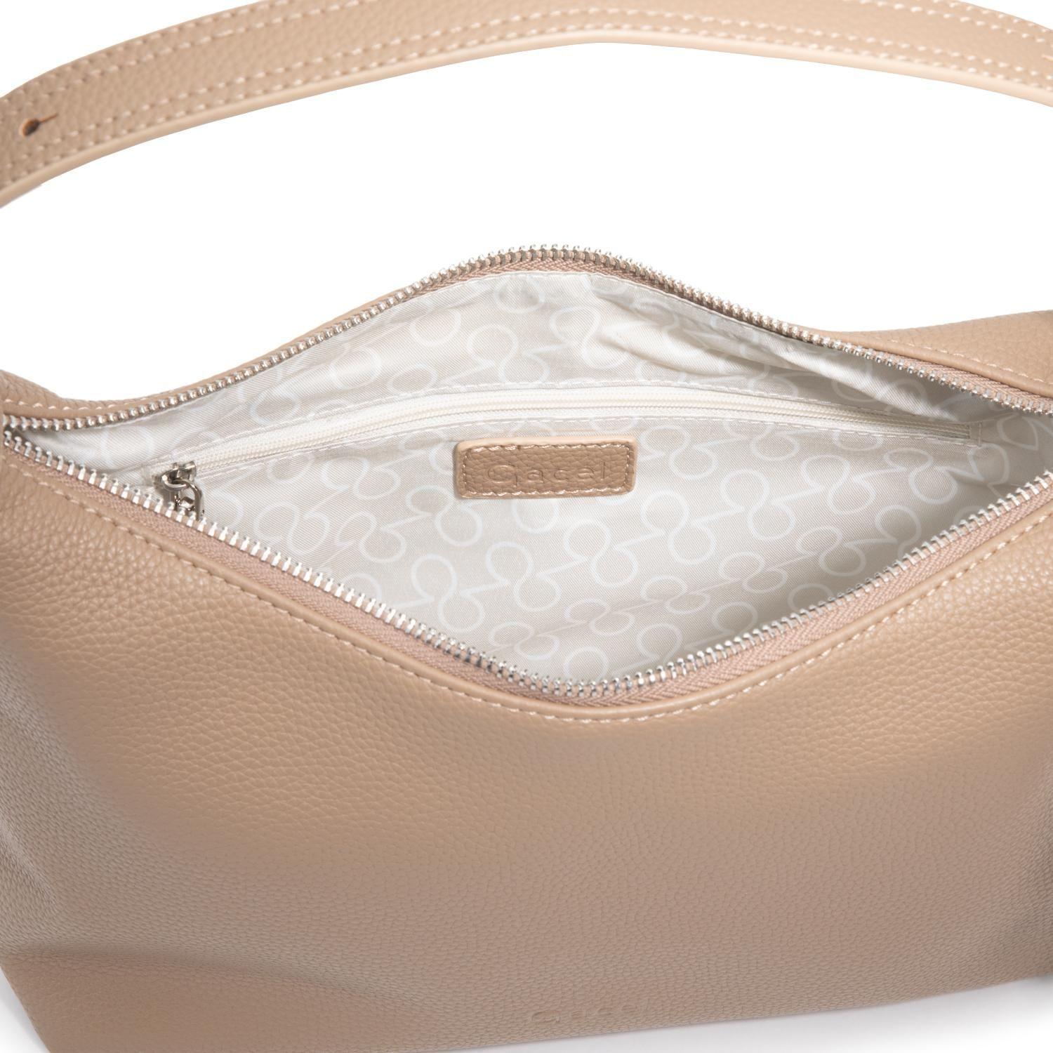 Cartera mujer Gacel taupe bandolera grande-5