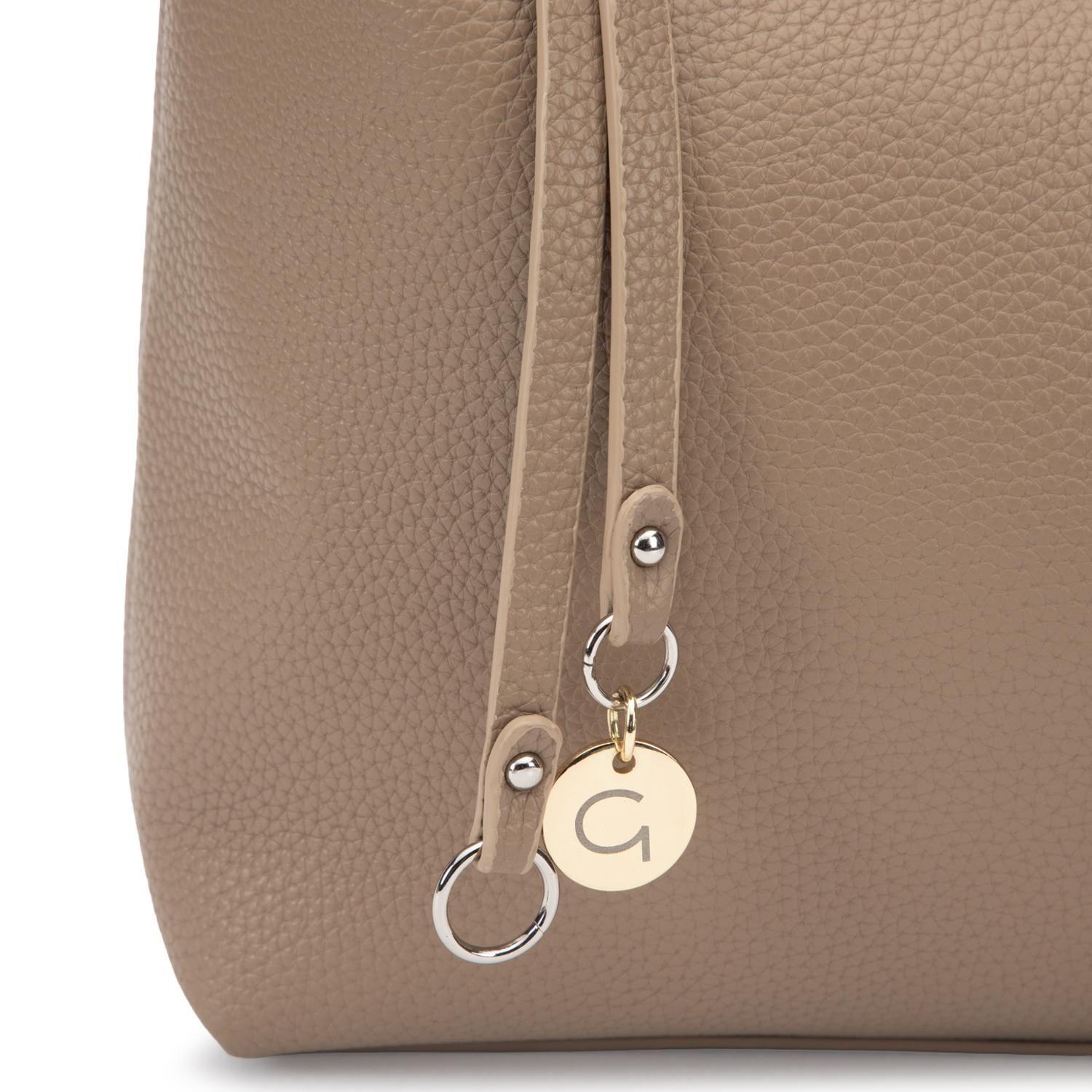 Cartera mujer Gacel taupe bandolera grande-7