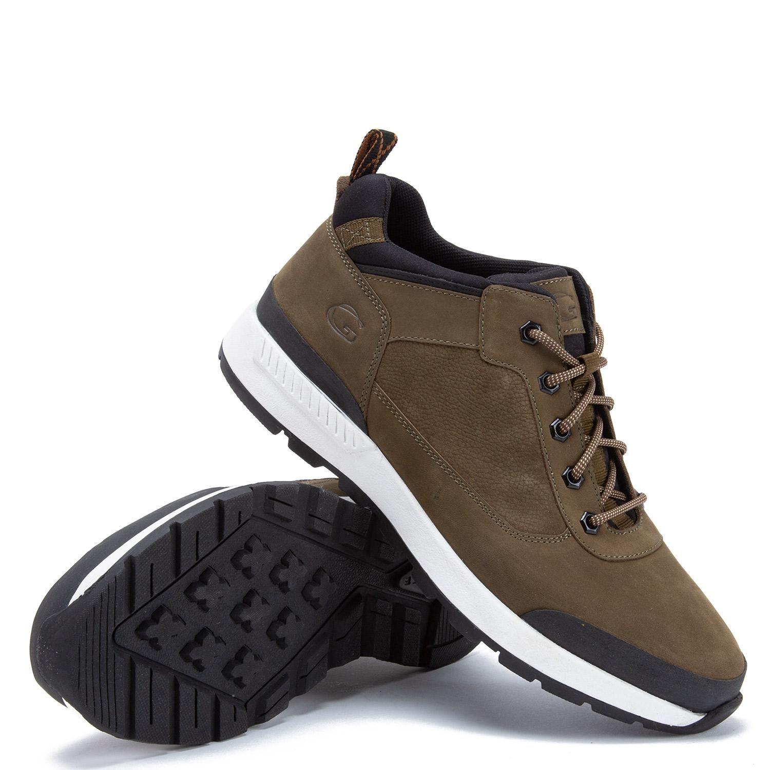 Zapatilla Caña Alta de cuero hombre Guante olivo Maine-3