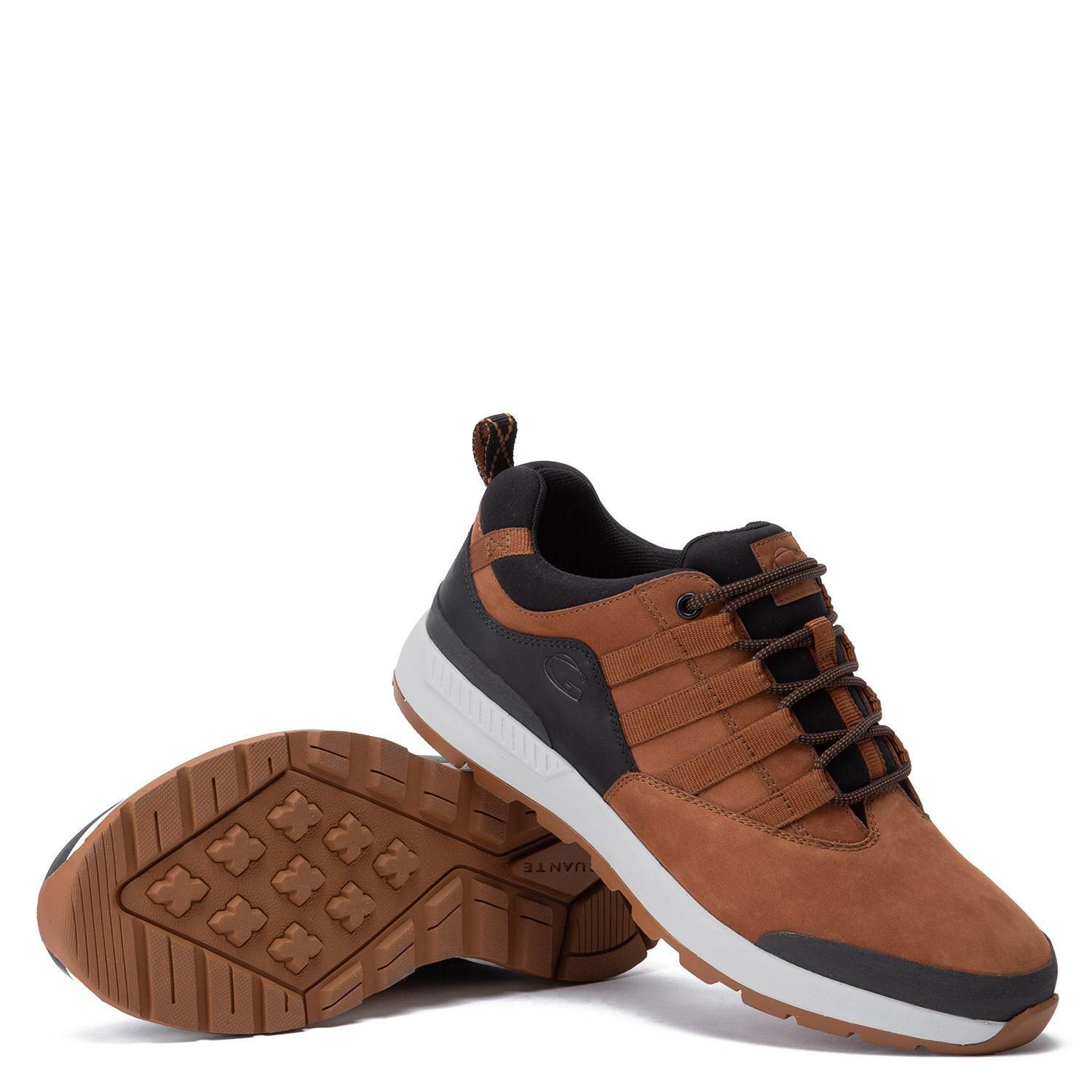 Zapatilla de cuero hombre Guante brandy Maine-3