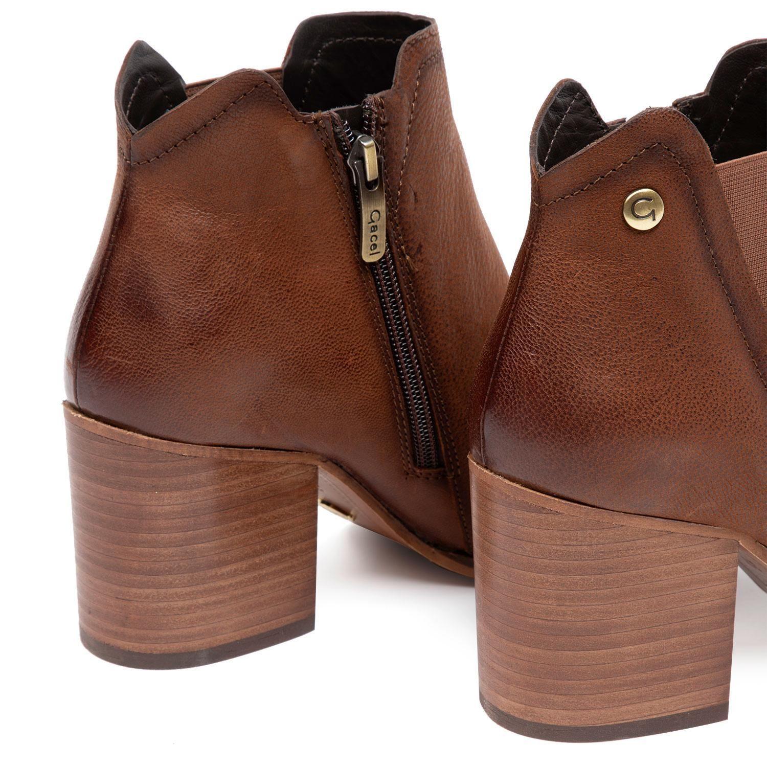 Botin de cuero mujer Gacel Tostado Bruna 0659769-3