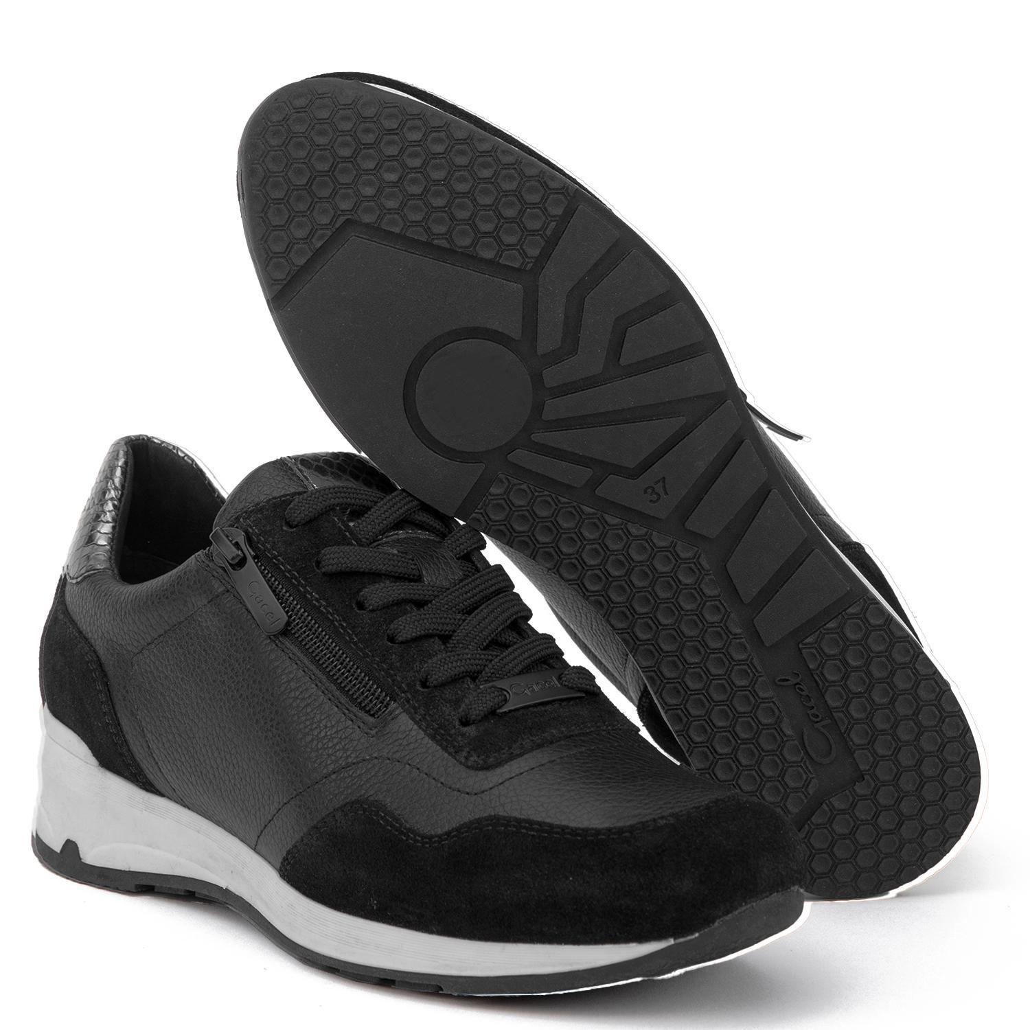 Zapatilla de cuero mujer Gacel negro Venus 0661040-3