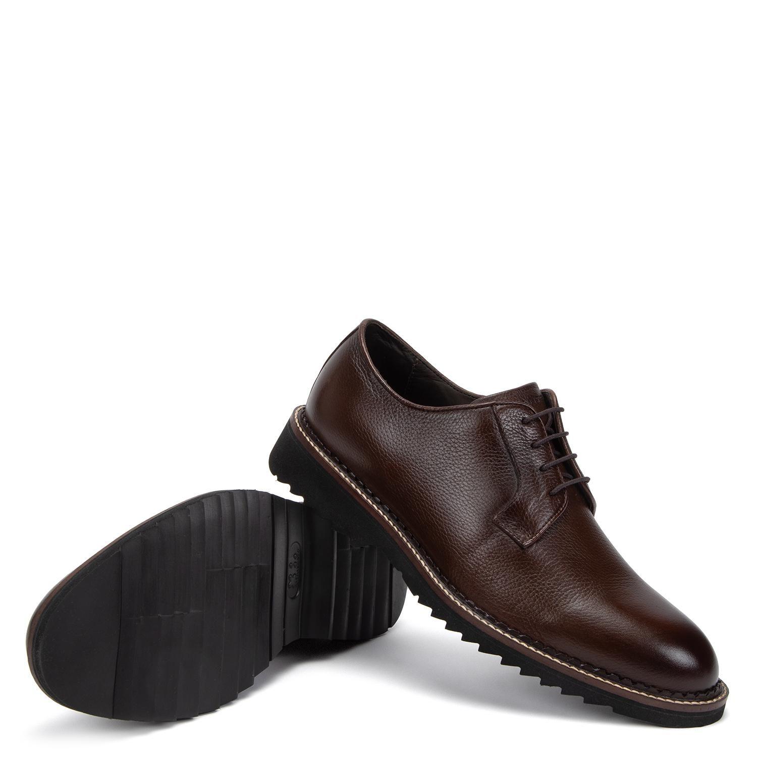 Zapato de cuero hombre Guante chocolate New Castle-3