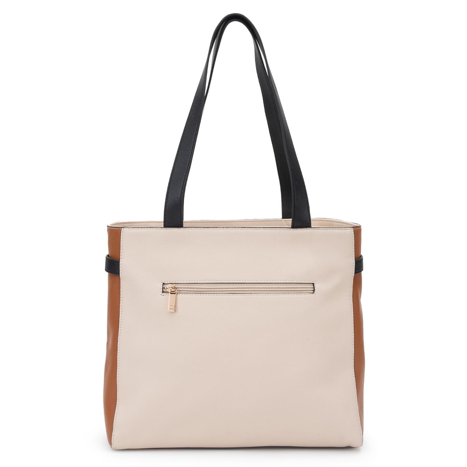 Cartera mujer Gacel off white dos asas grande-3