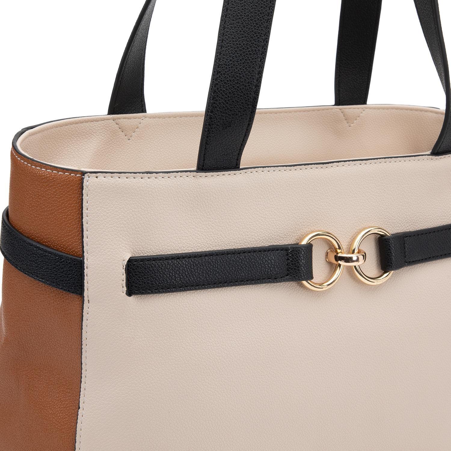 Cartera mujer Gacel off white dos asas grande-5