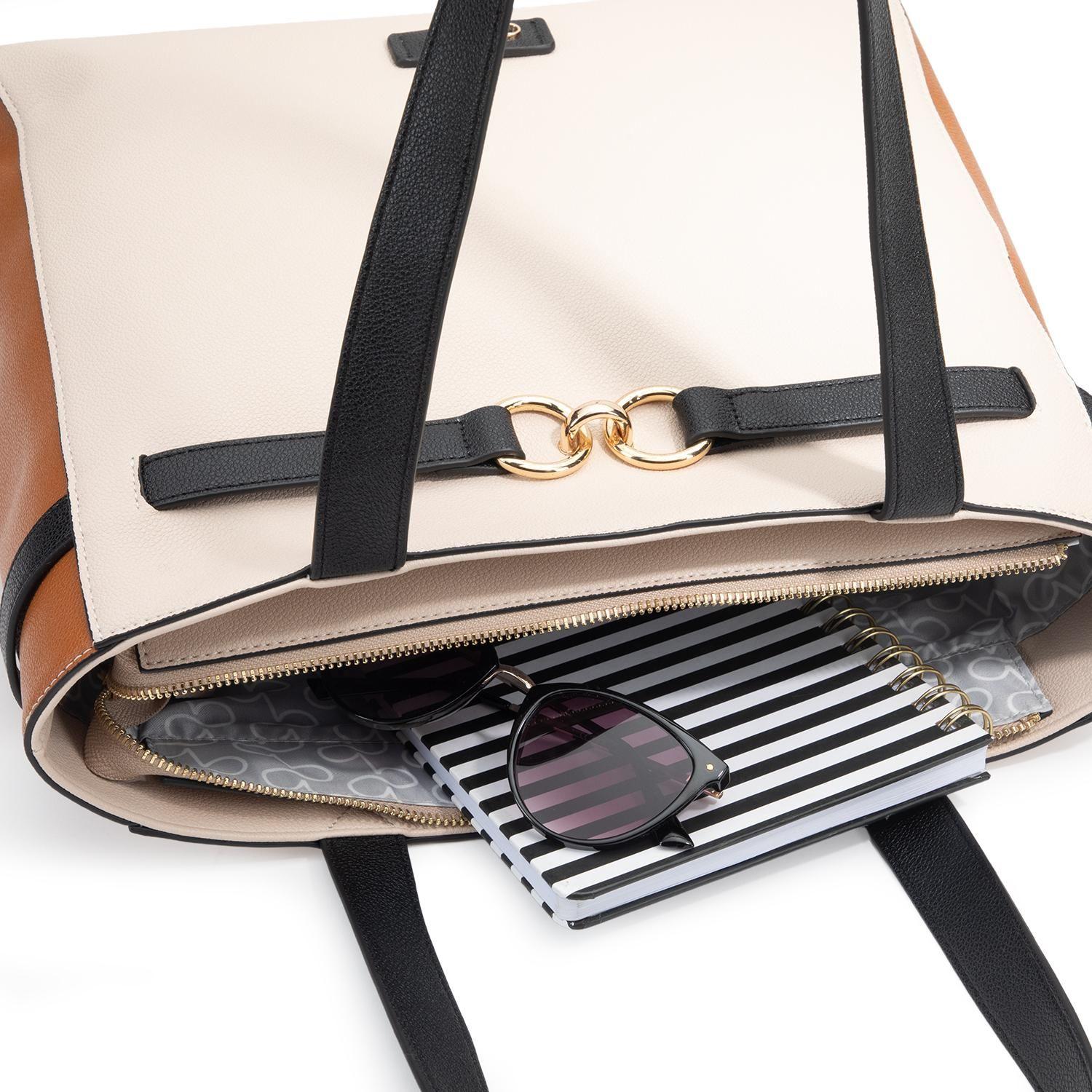 Cartera mujer Gacel off white dos asas grande-8