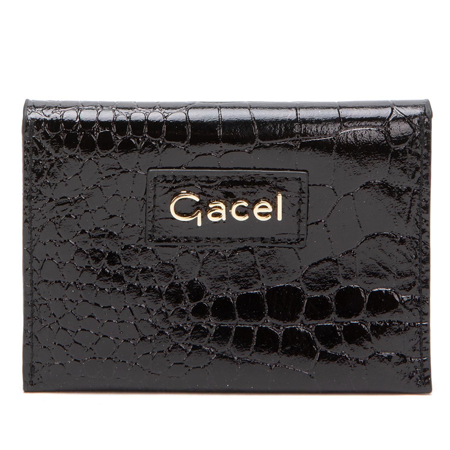 Billetera de cuero mujer Gacel negro con tarjetero-1