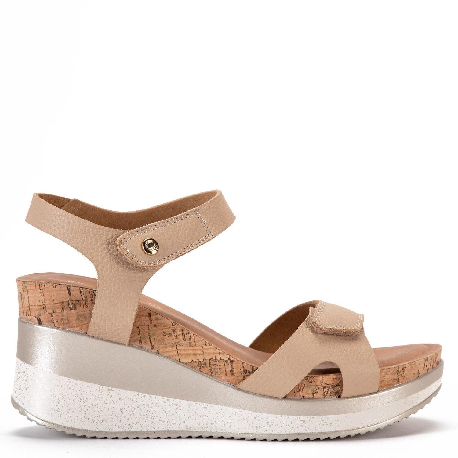 Sandalia de cuero mujer Gacel Beige Romilda 0659703-0