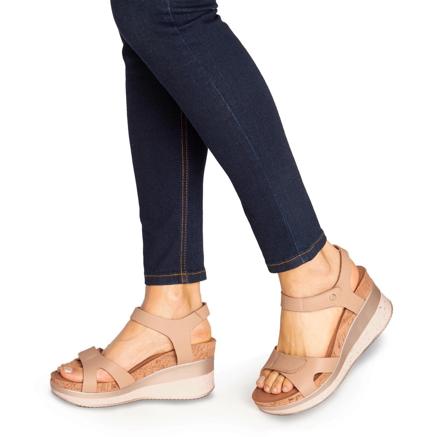 Sandalia de cuero mujer Gacel Beige Romilda 0659703-1