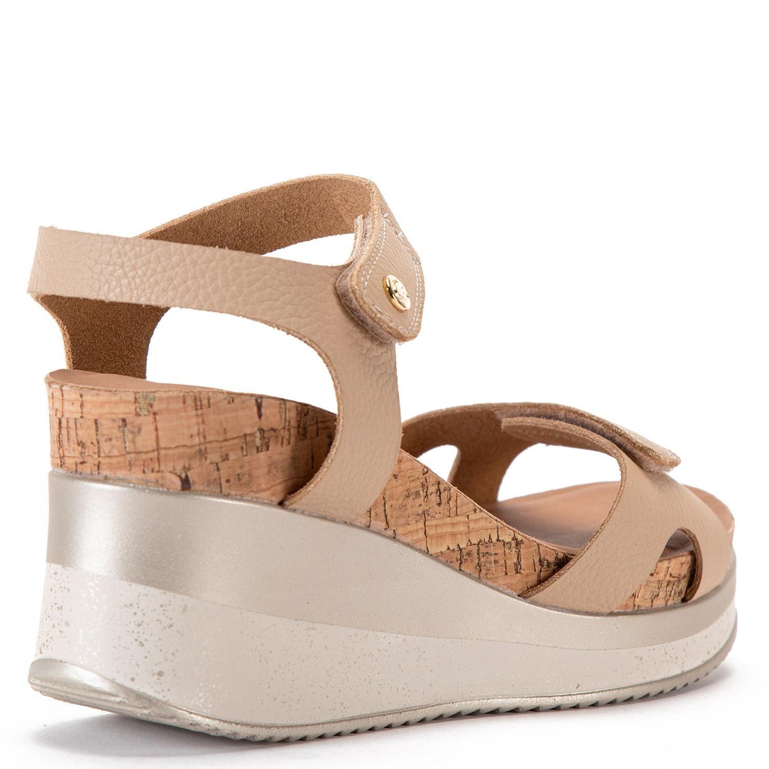 Sandalia de cuero mujer Gacel Beige Romilda 0659703-4