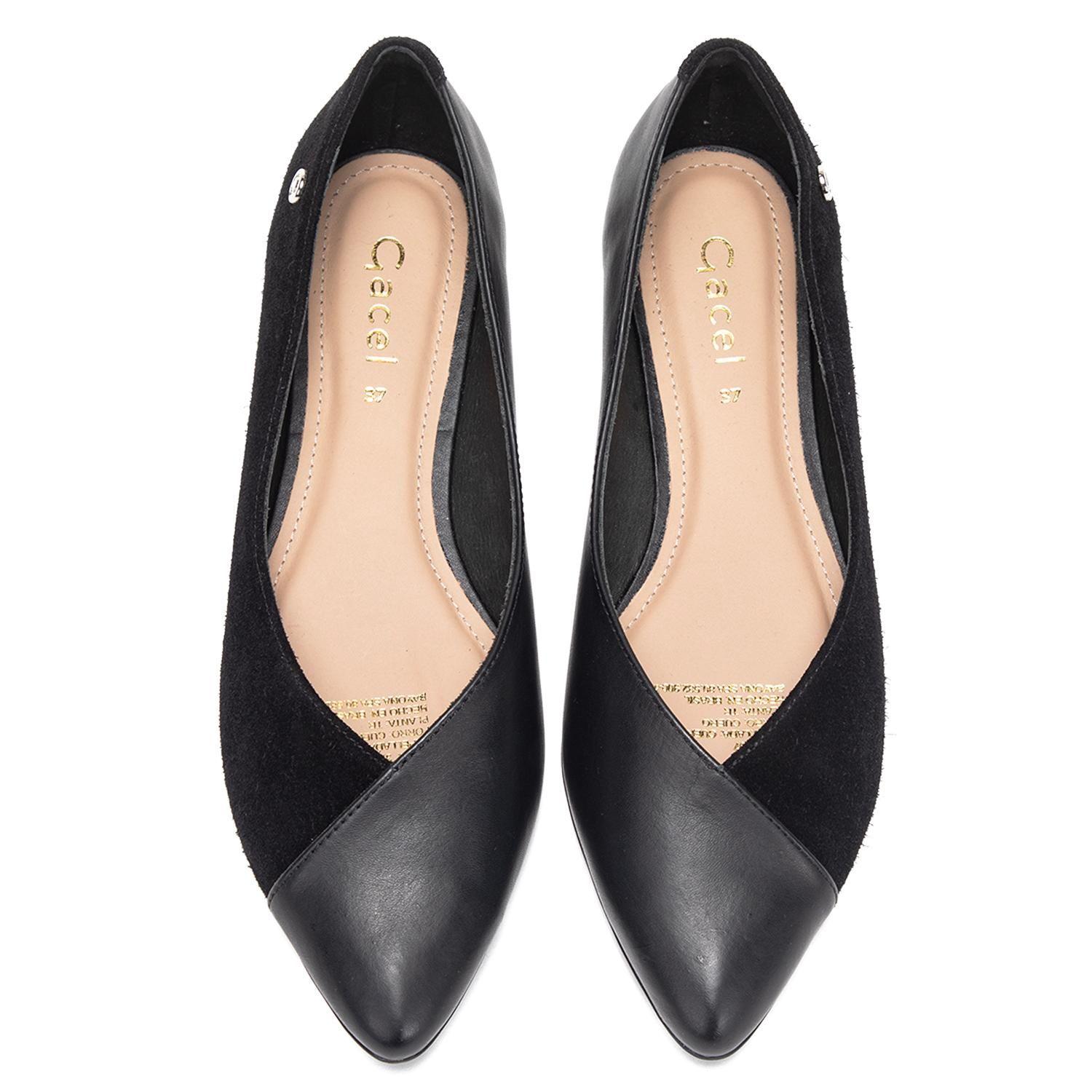 Ballerina de cuero mujer Gacel negro Kim 0661267-3