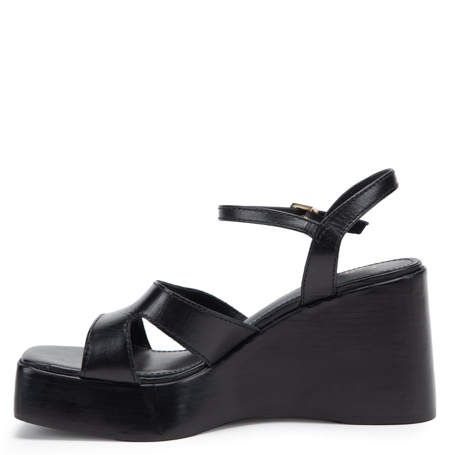 Sandalia de cuero mujer Gacel negro Iniga 0661246-2