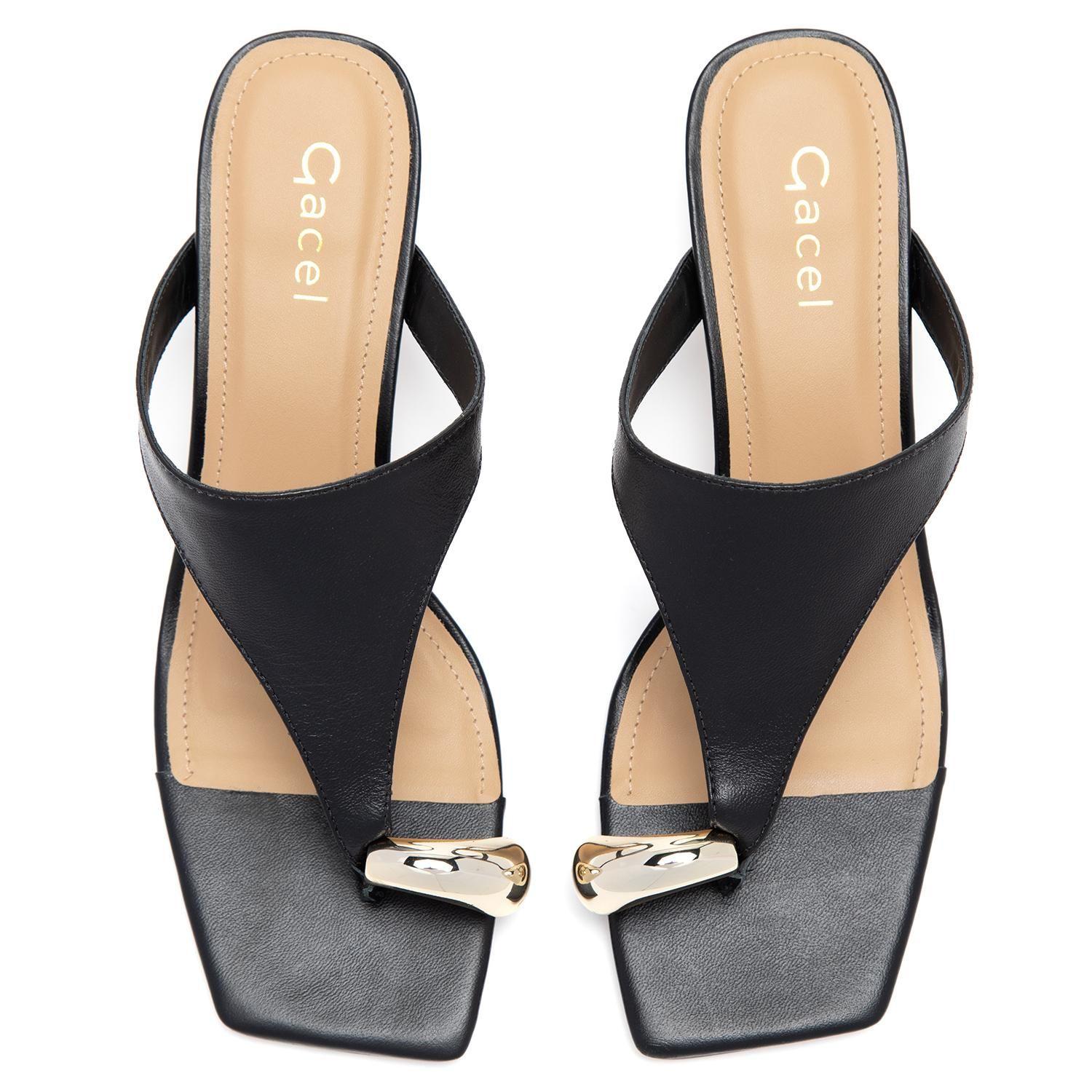 Sandalia de cuero mujer Gacel negro Sienna 0661535-3