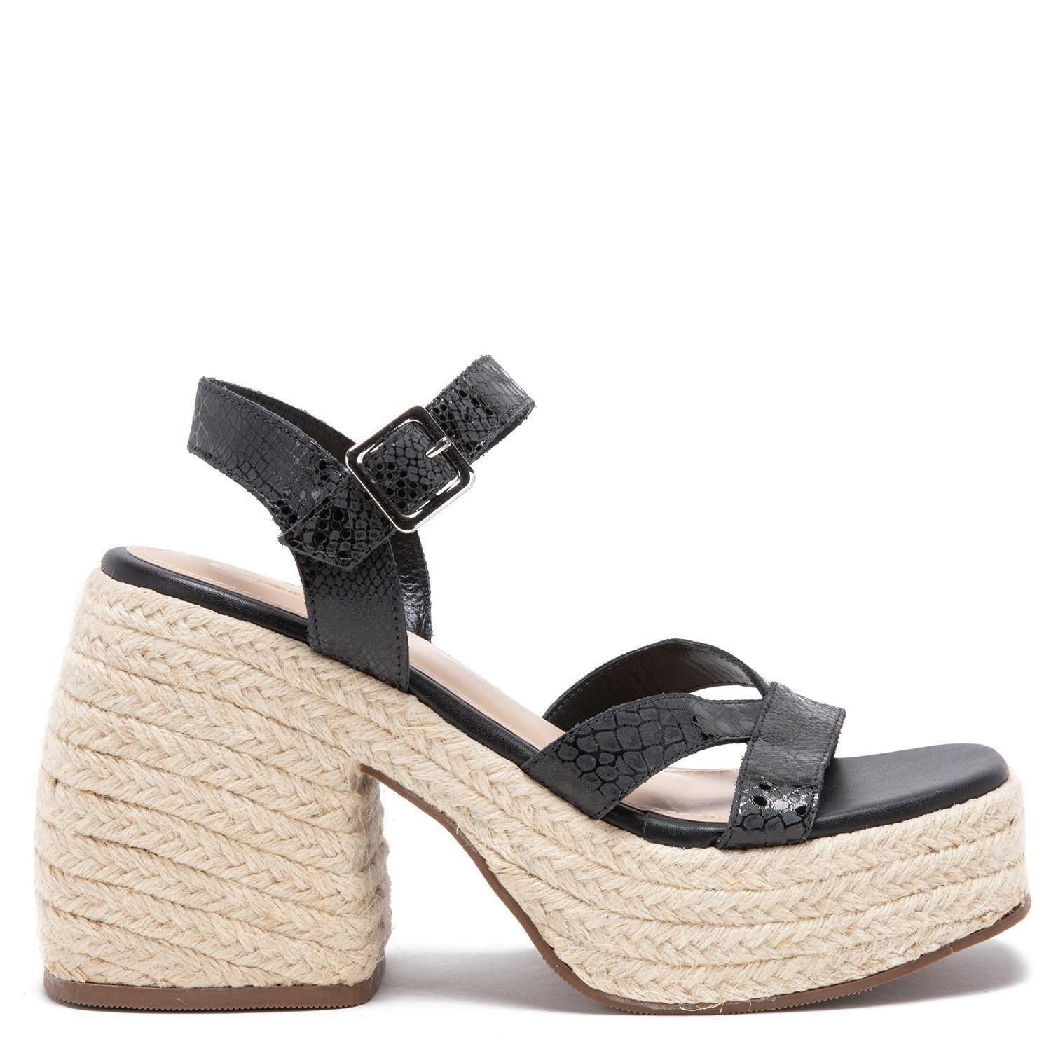 Sandalia de cuero mujer Gacel negro Dione 0659001-0