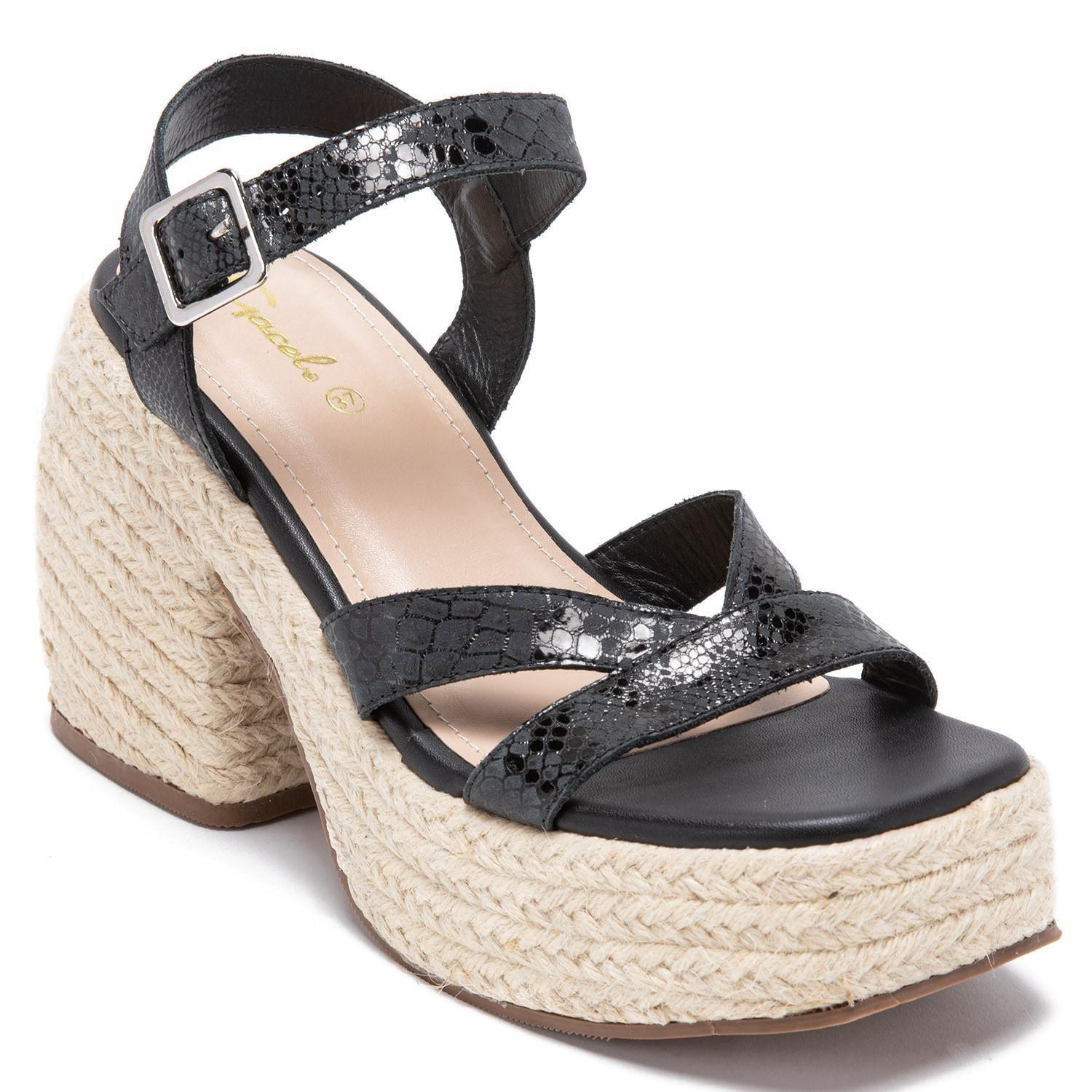 Sandalia de cuero mujer Gacel negro Dione 0659001-1