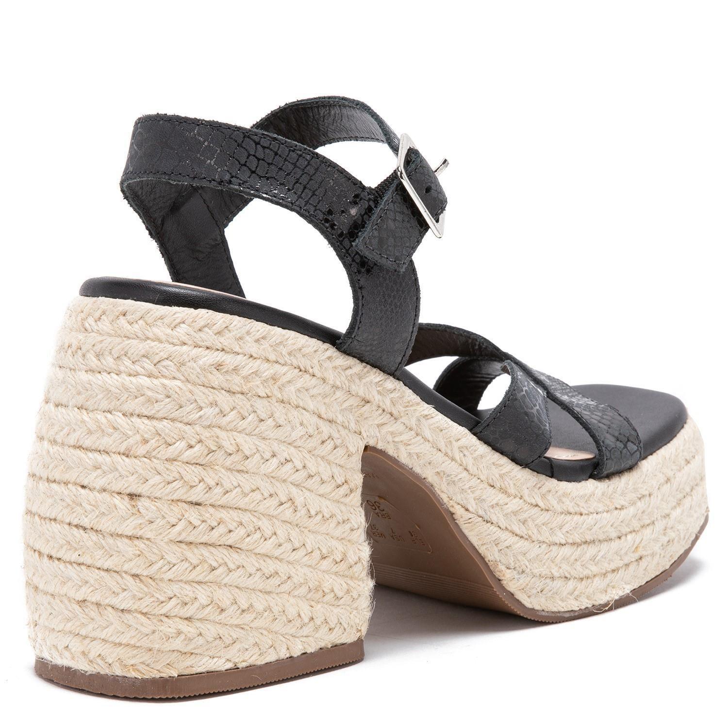Sandalia de cuero mujer Gacel negro Dione 0659001-3