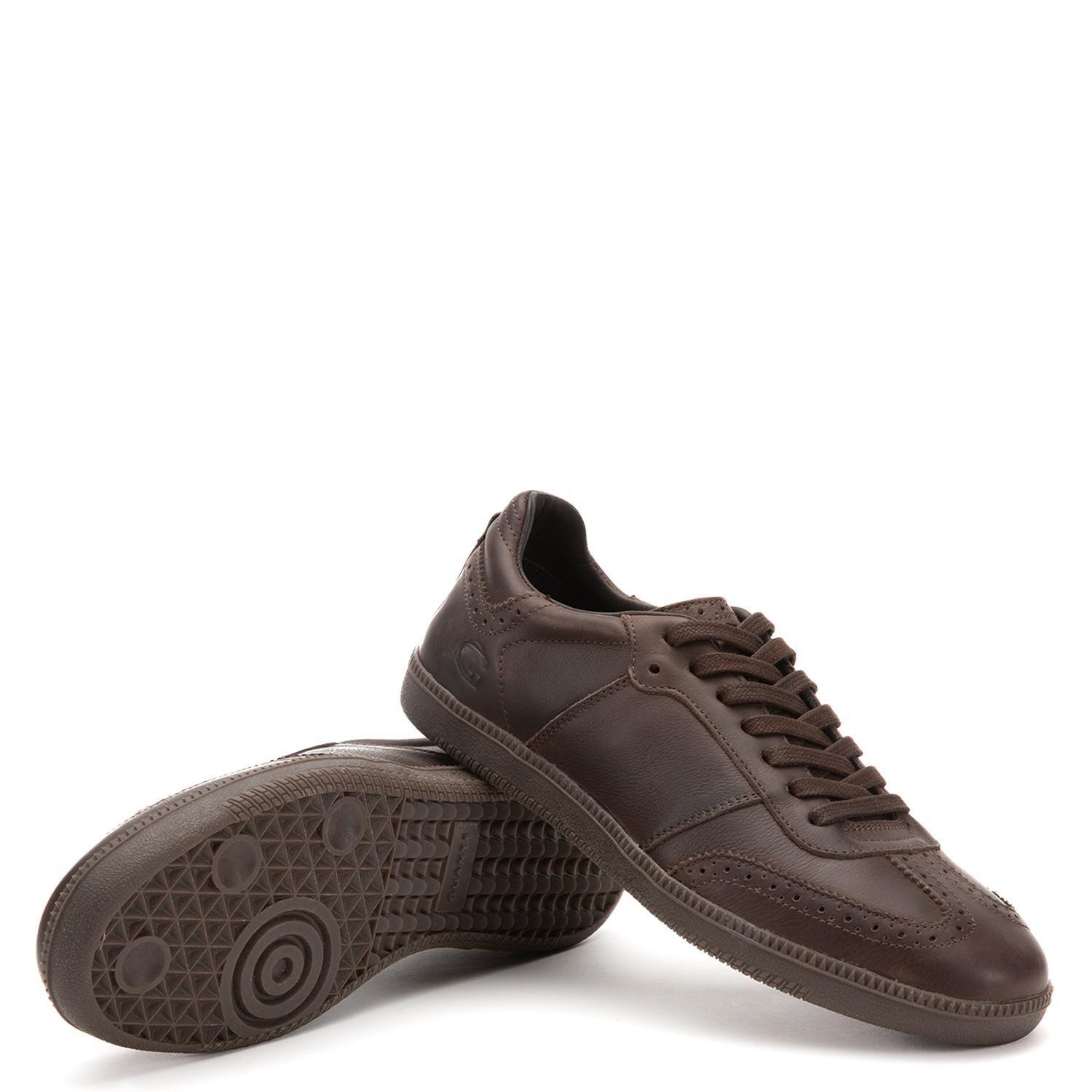 Zapatilla de cuero hombre Guante chocolate Keith-3