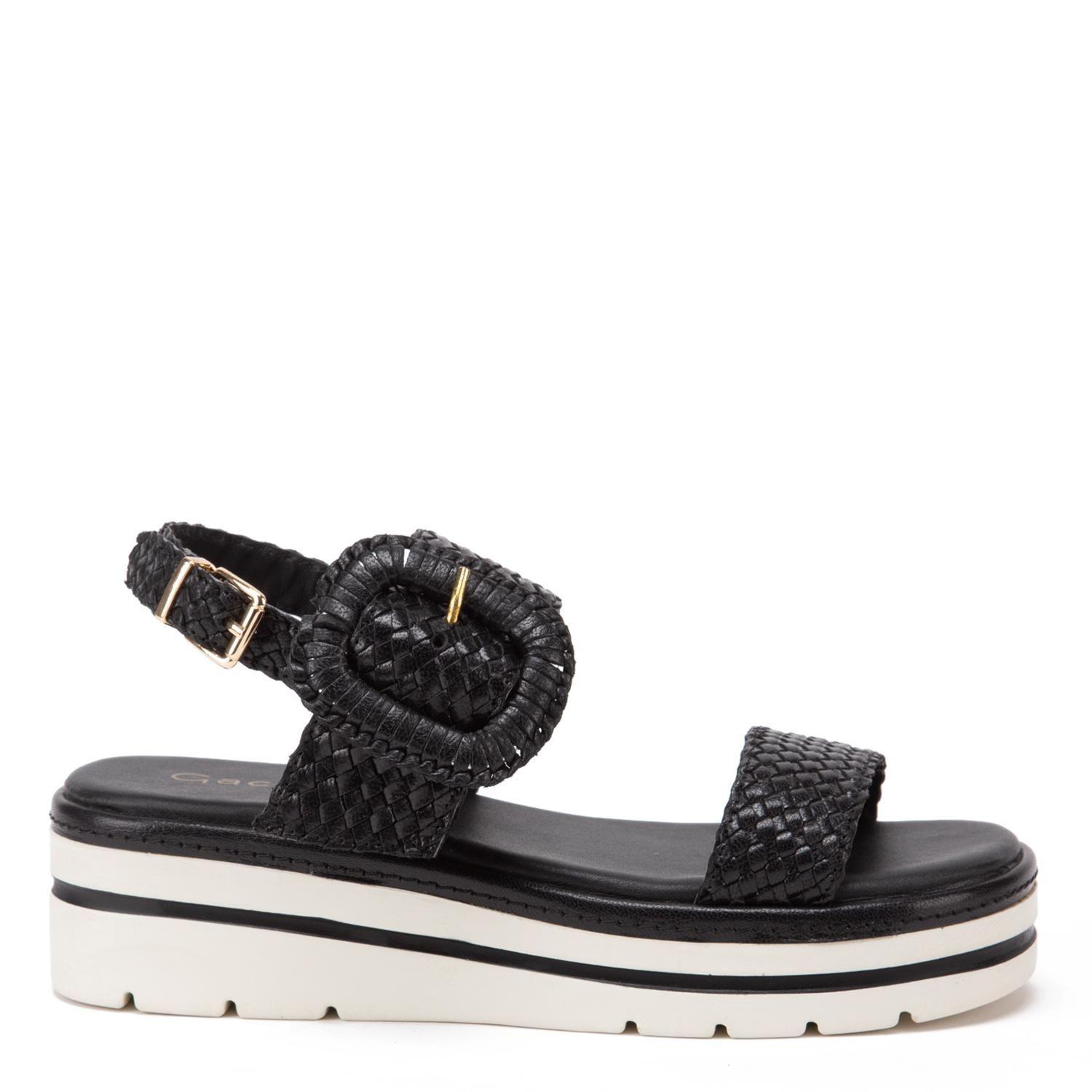Sandalia de cuero mujer Gacel negro Elsie-0