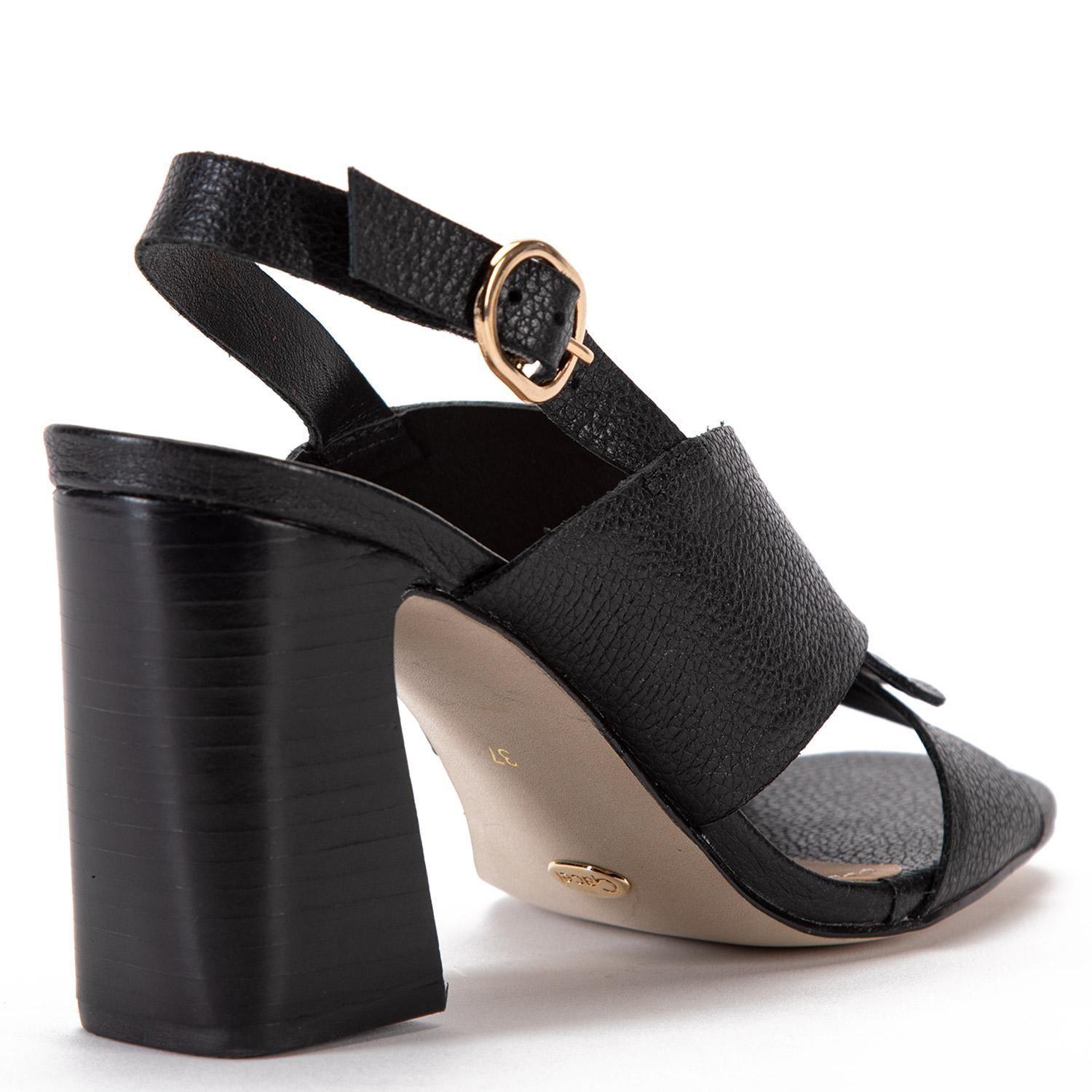 Sandalia de cuero mujer Gacel Negro Judith 0659791-4