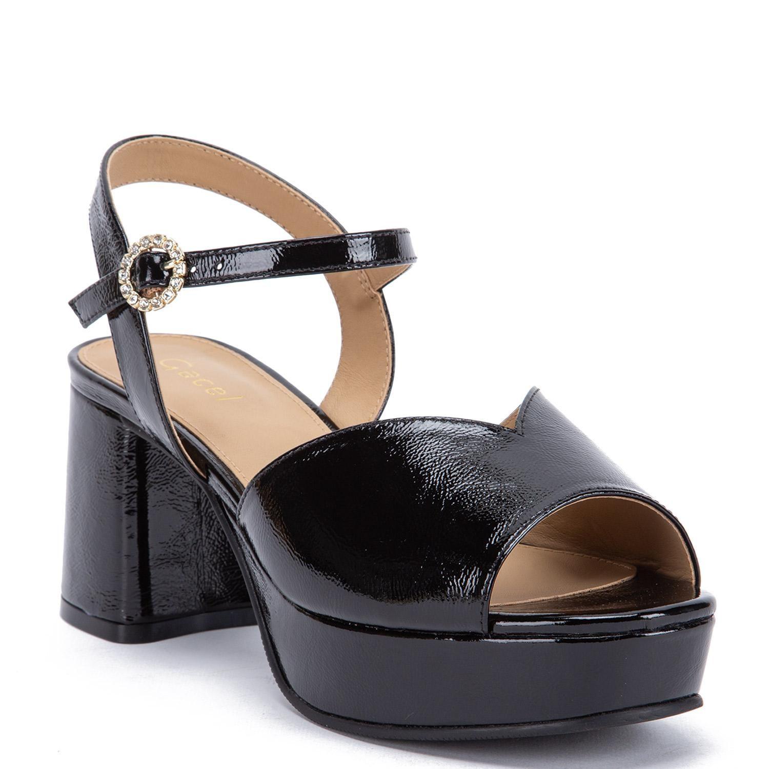Sandalia de cuero mujer Gacel Negro Valentina-2