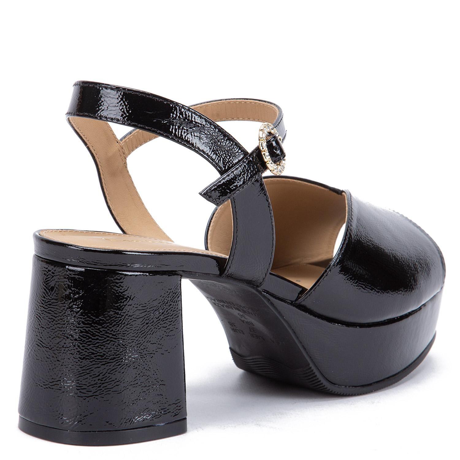 Sandalia de cuero mujer Gacel Negro Valentina-4